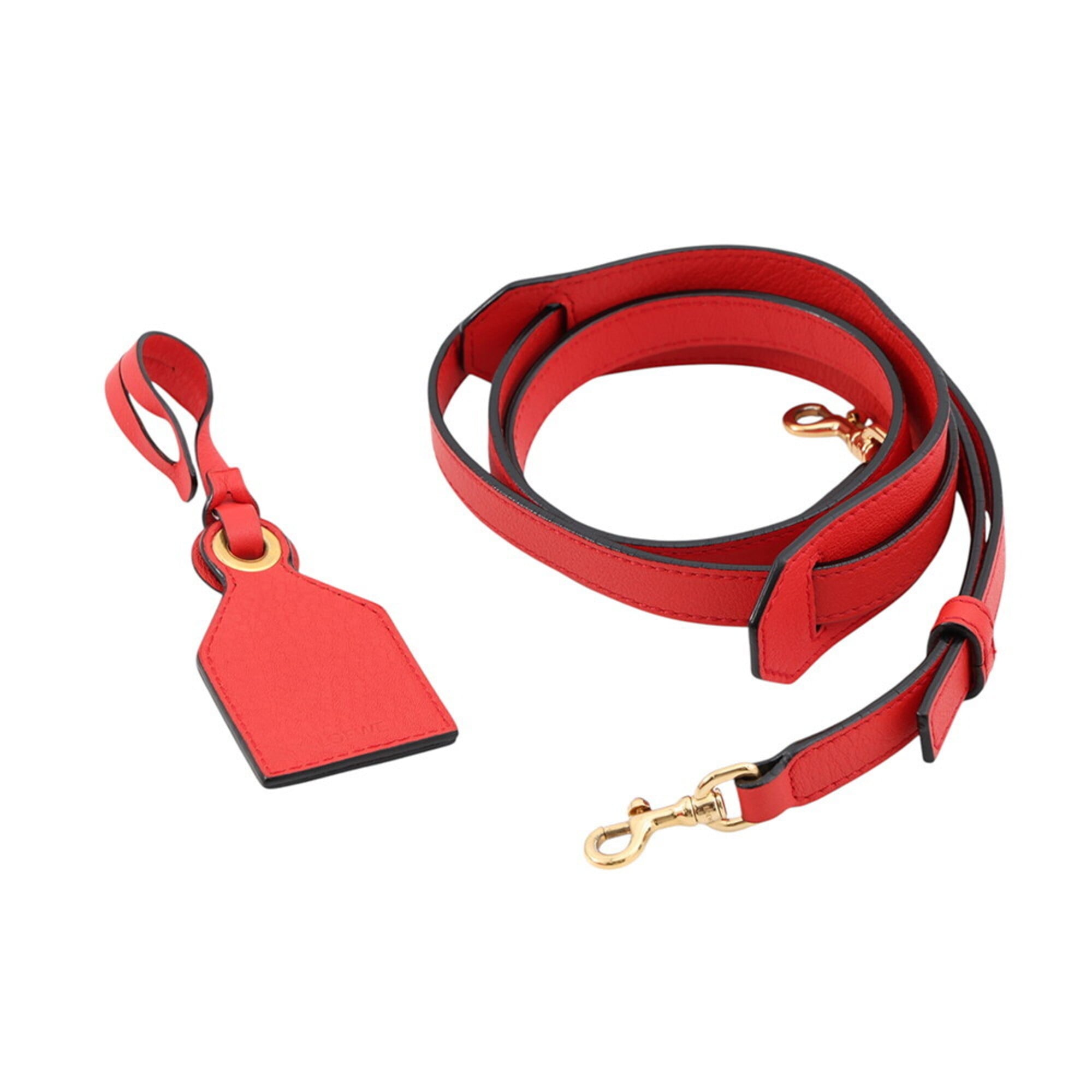 Loewe Amazona Red Color Leather Handbag Shoulder Bag (Pre-Owned)