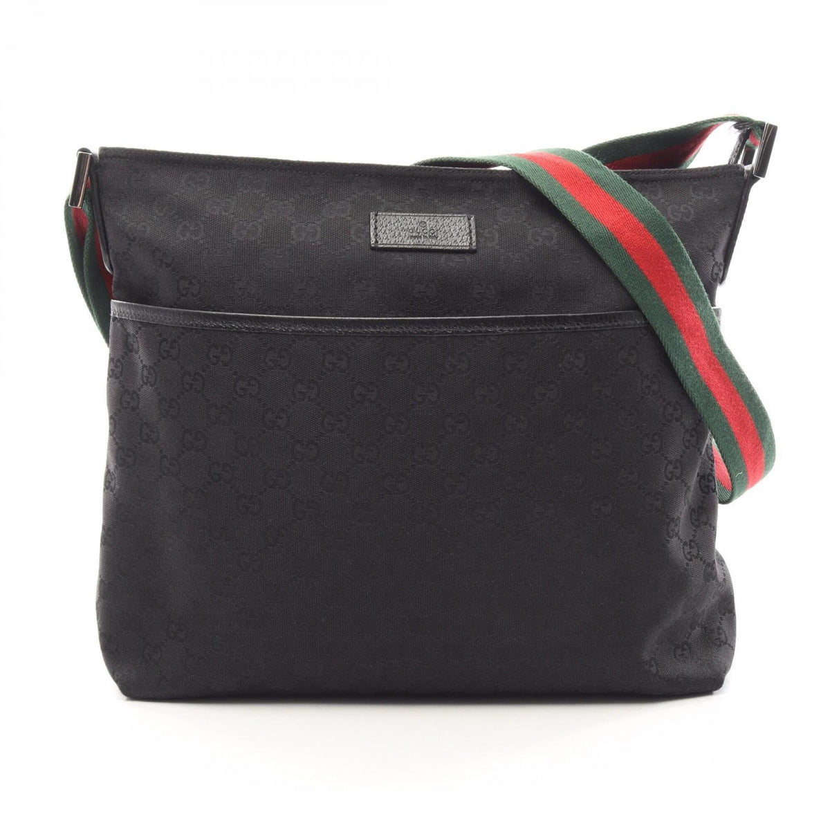 Gucci Black Canvas Leather Handbag Shoulder Bag (Pre-Owned)