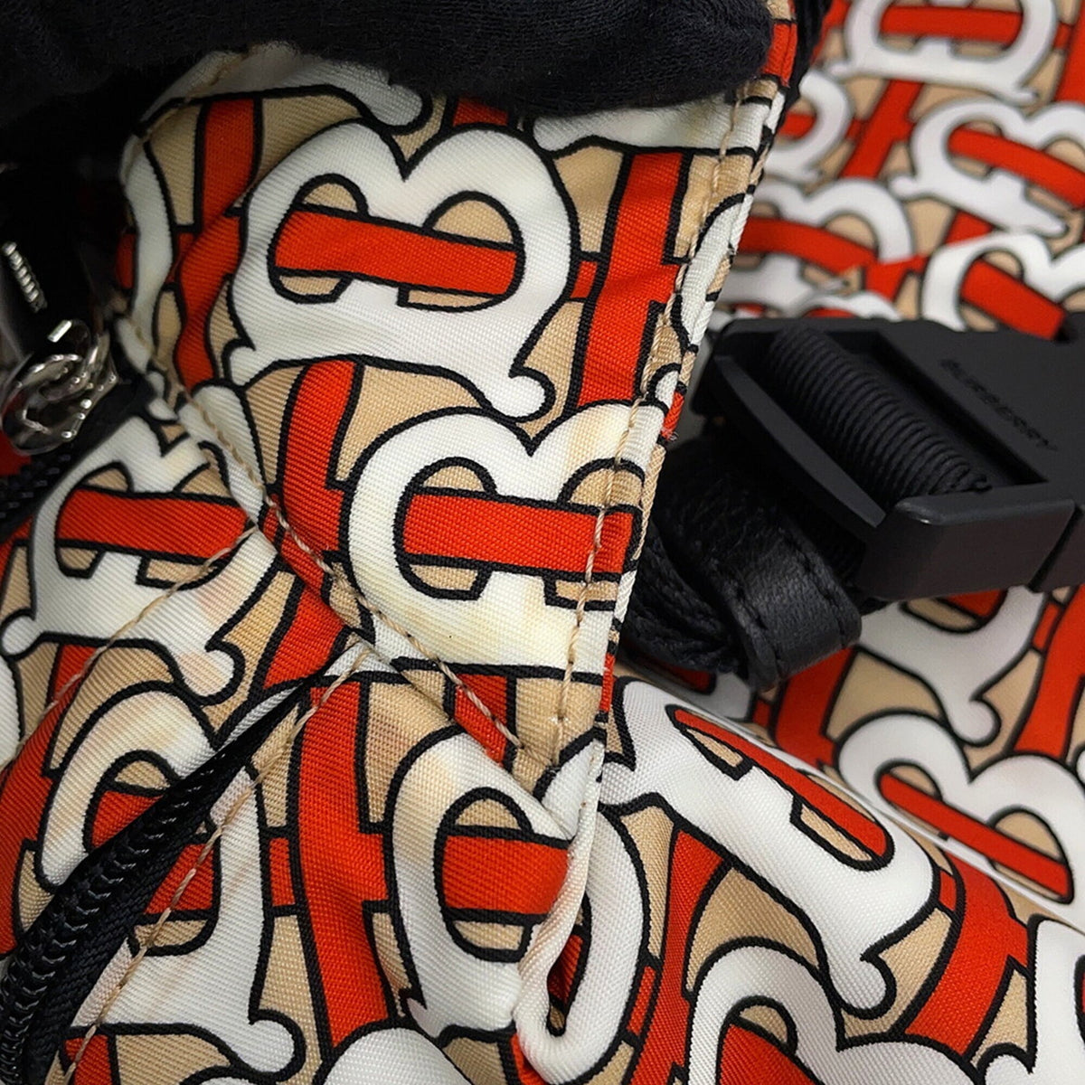 Burberry Beige Orange White Nylon Backpack Handbag Sling Bag (Pre-Owned)