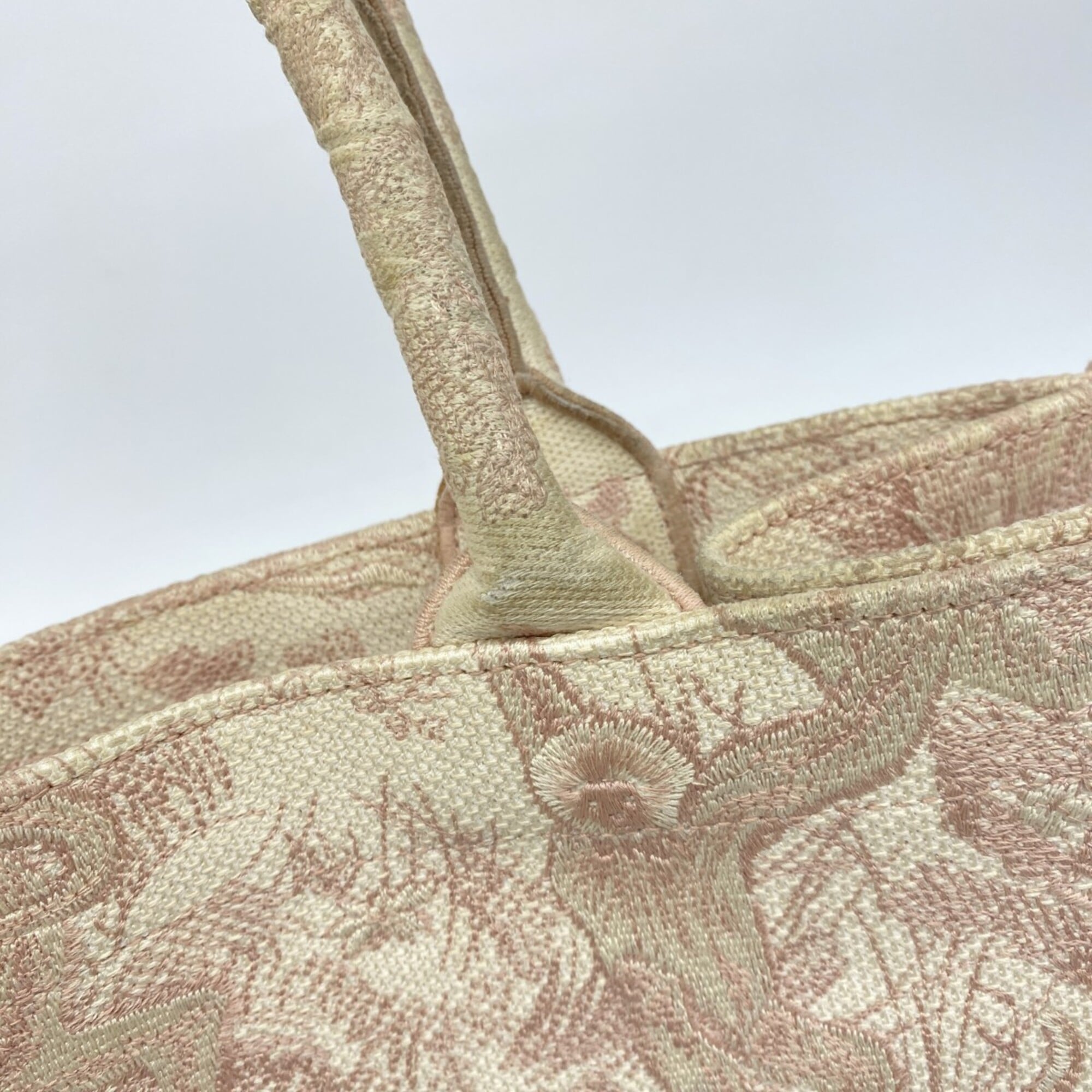 Christian Dior Pink White Canvas Tote Bag (Pre-Owned)