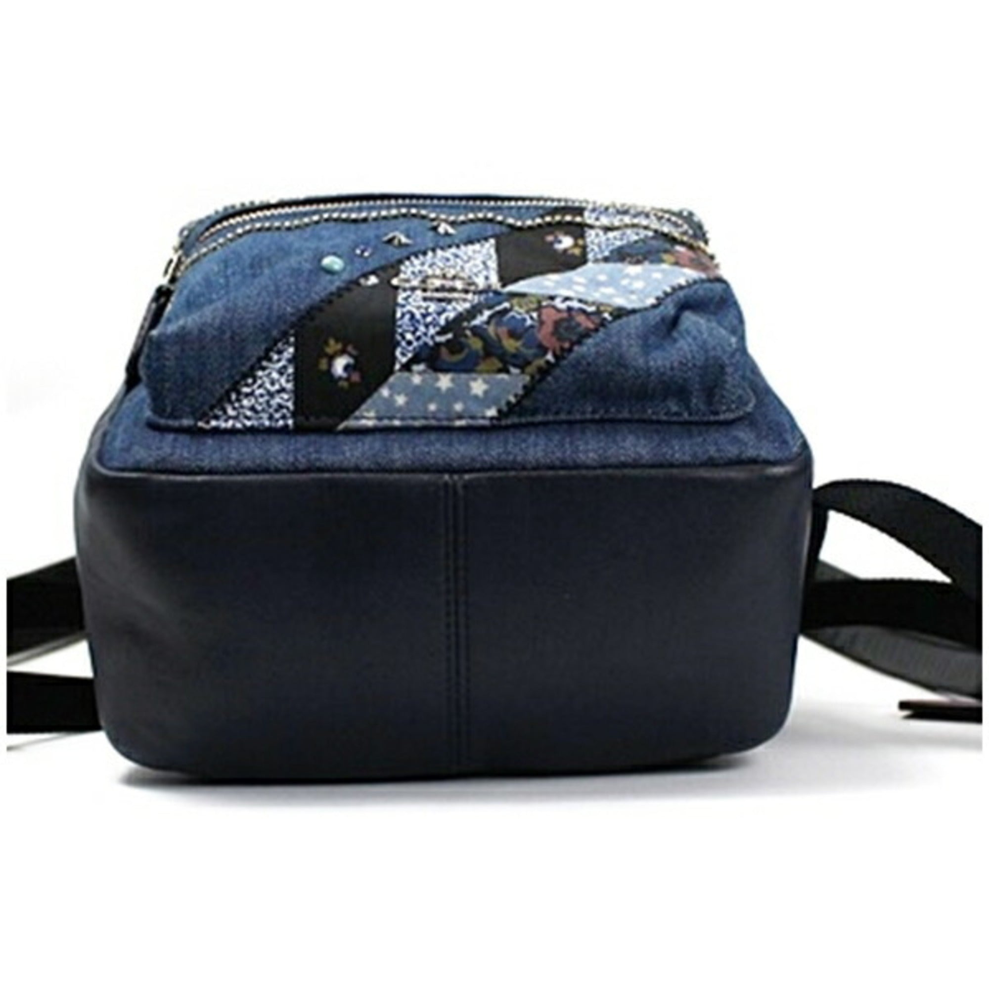 Coach Black Navy Denim Leather Backpack (Pre-Owned)
