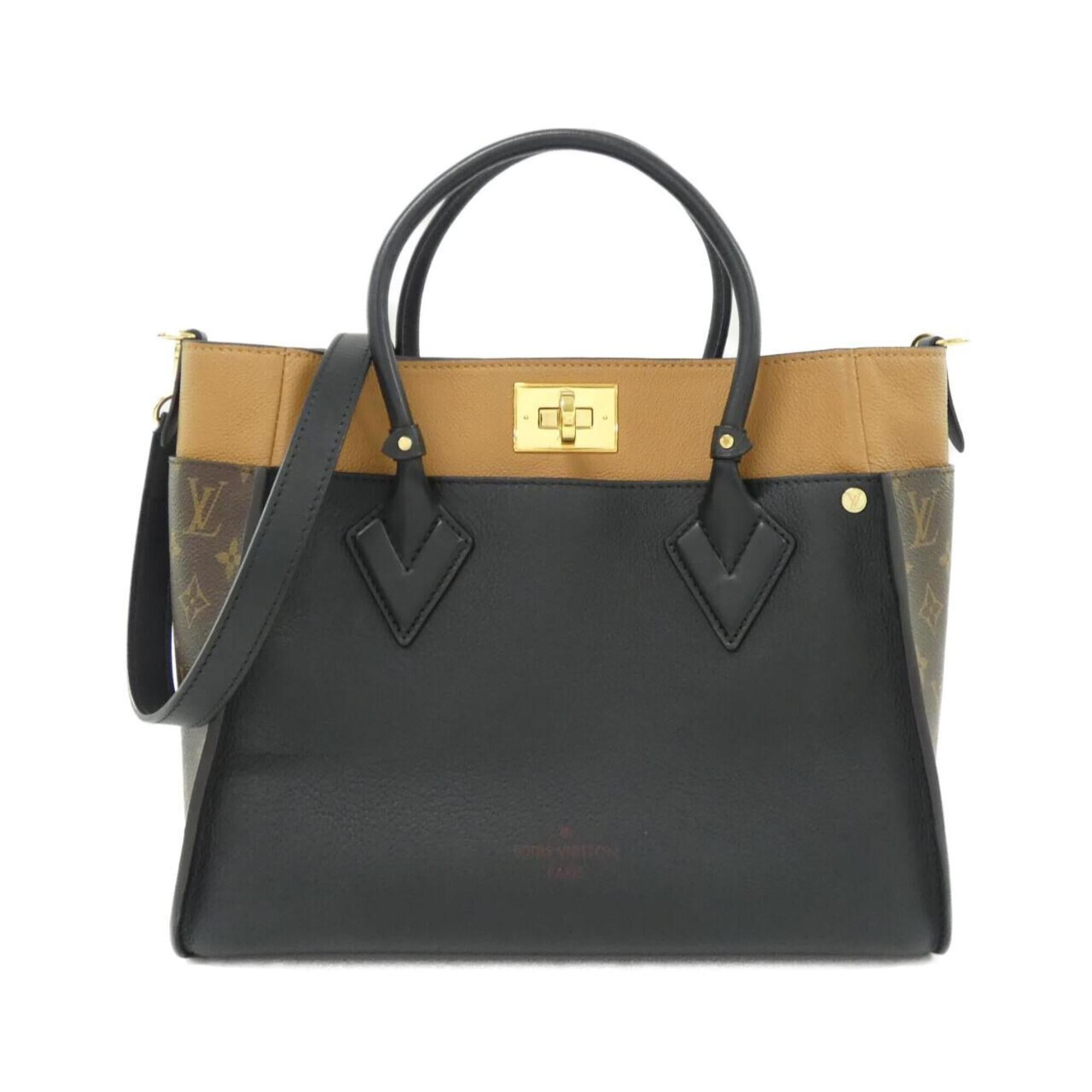 Louis Vuitton Monogram Black Leather Coated Canvas Handbag (Pre-Owned)