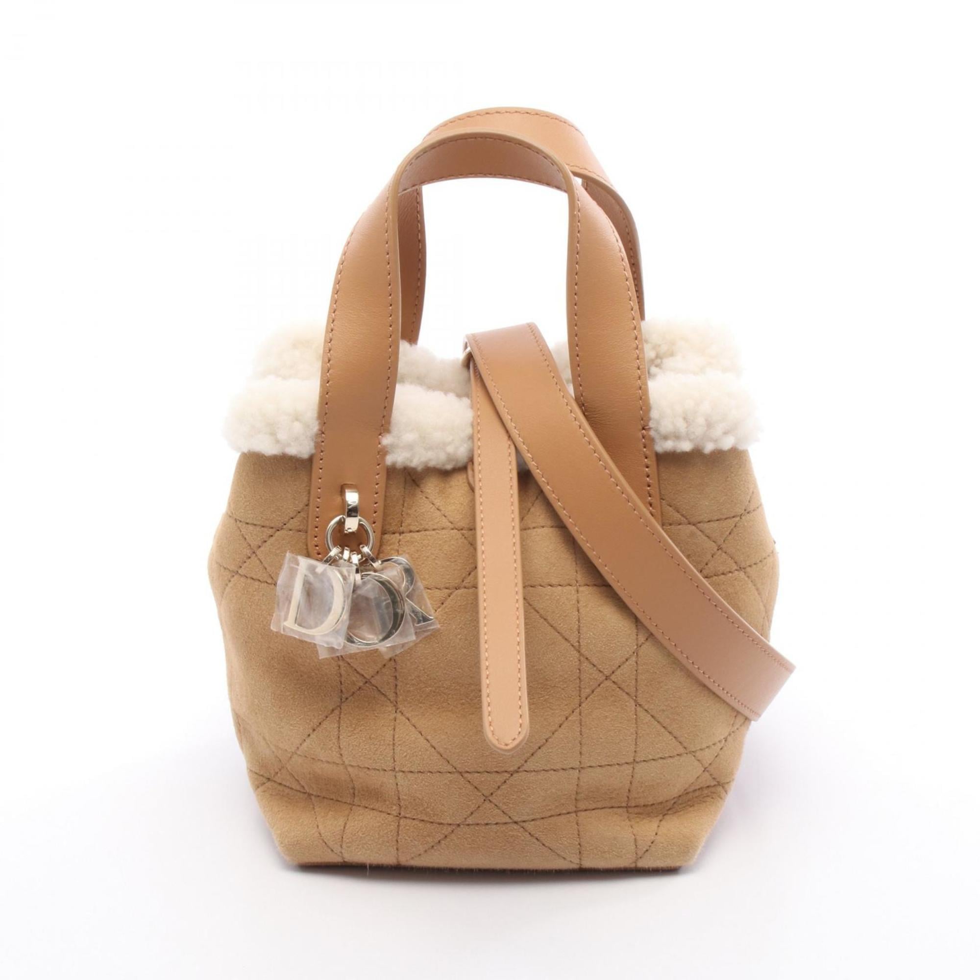 Christian Dior Brown White Leather Leather Handbag (Pre-Owned)