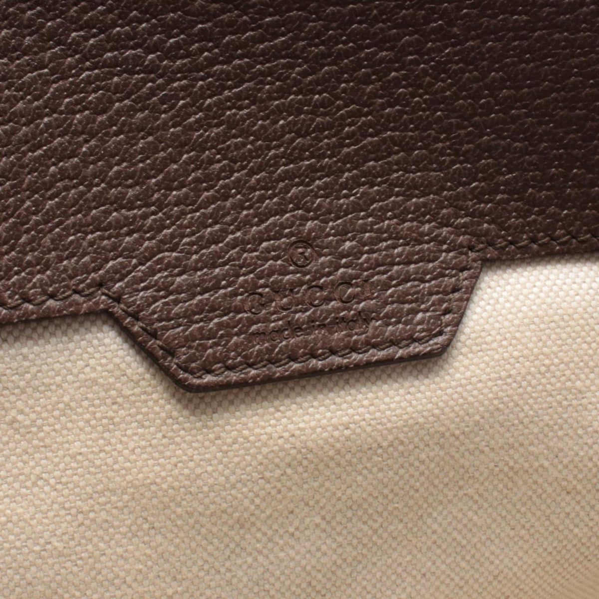 Gucci Beige Brown Canvas Leather Backpack (Pre-Owned)