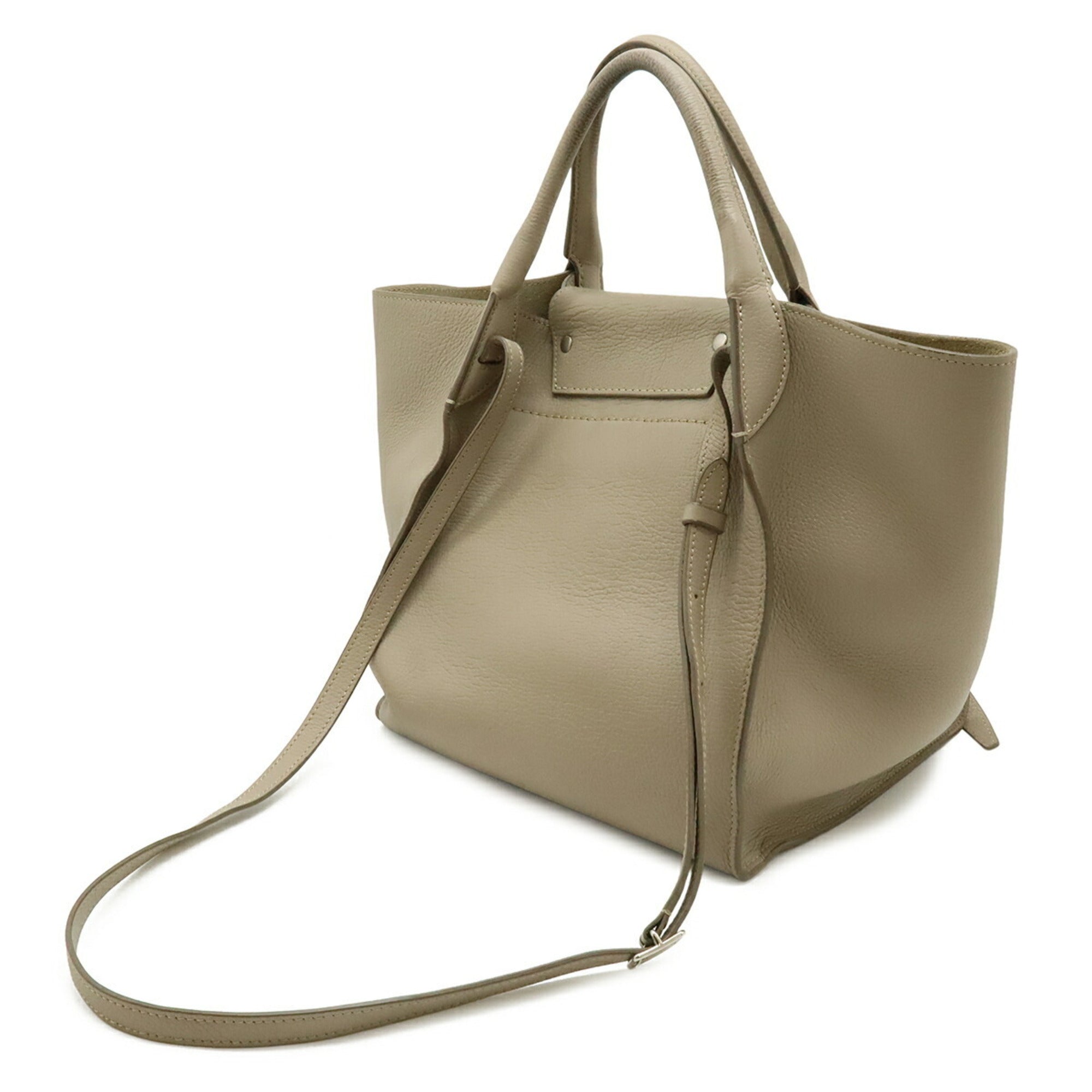 Celine Grayish Leather Handbag Shoulder Bag (Pre-Owned)