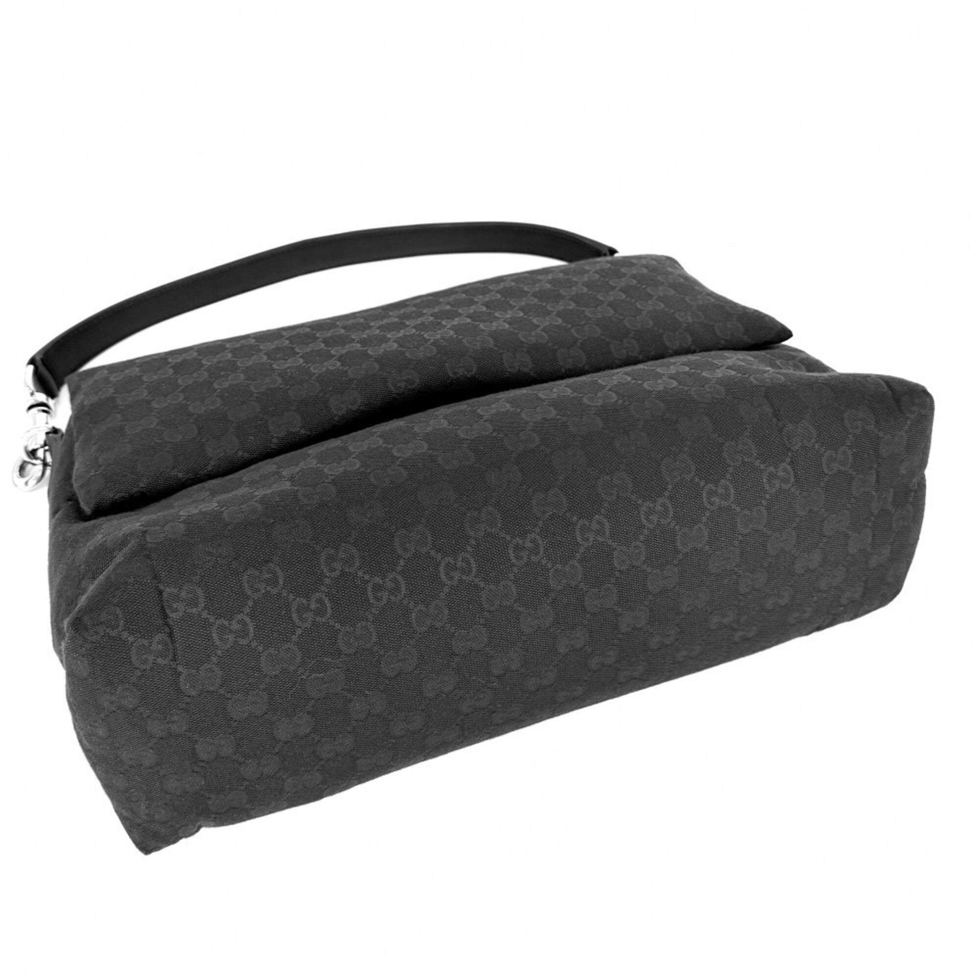 Gucci Black White Gg Canvas Handbag Shoulder Bag (Pre-Owned)