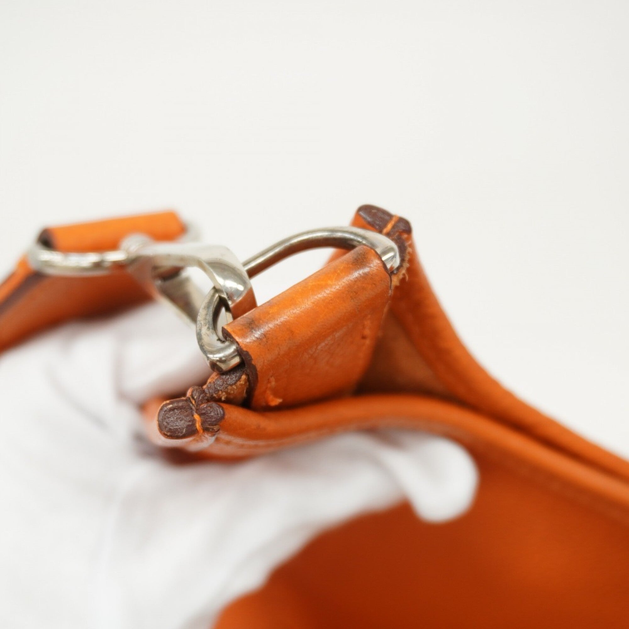 Hermes Orange Taurillon Clemence Leather Shoulder Bag (Pre-Owned)