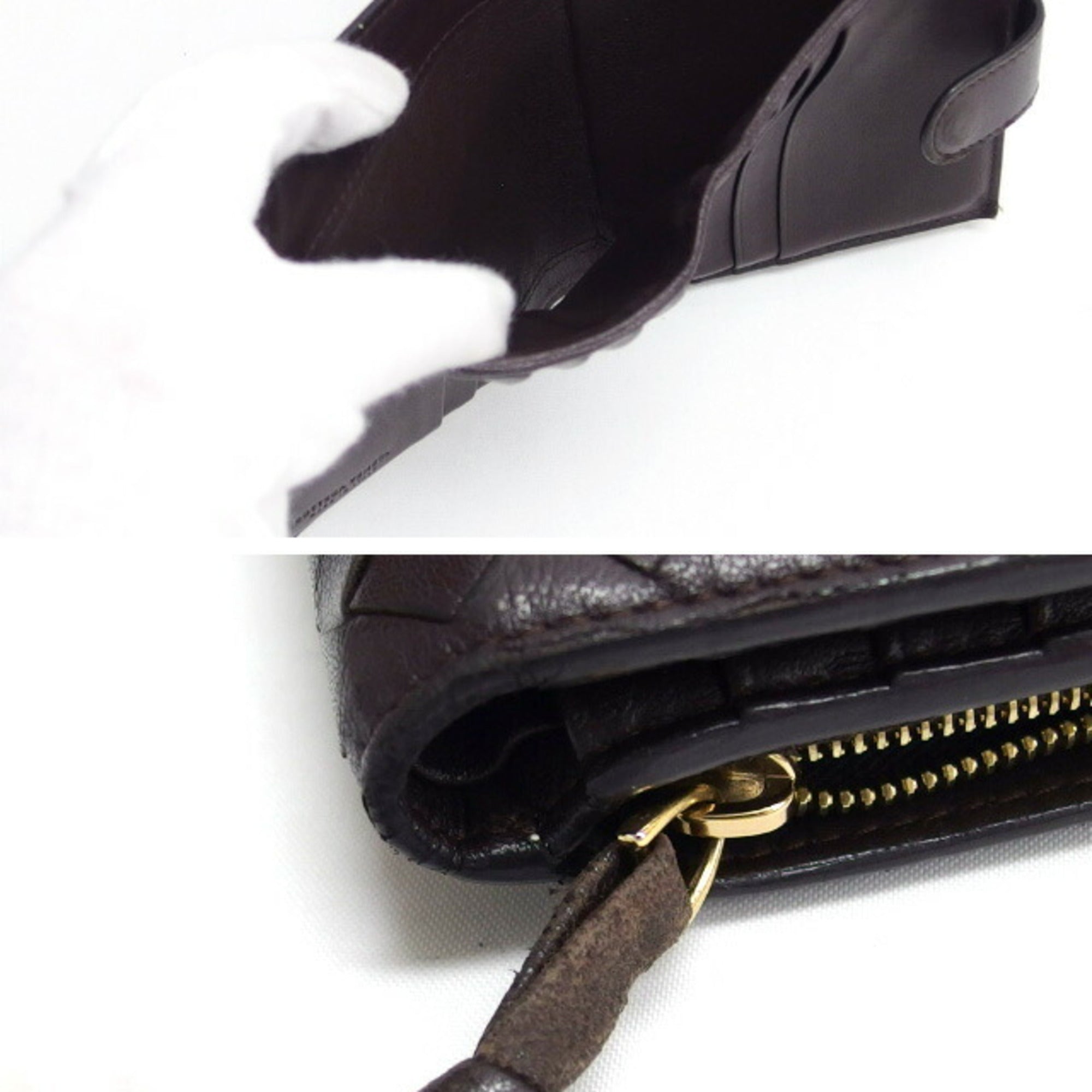 Bottega Veneta Intrecciato Dark Brown Leather Wallet (Bi-Fold) (Pre-Owned)