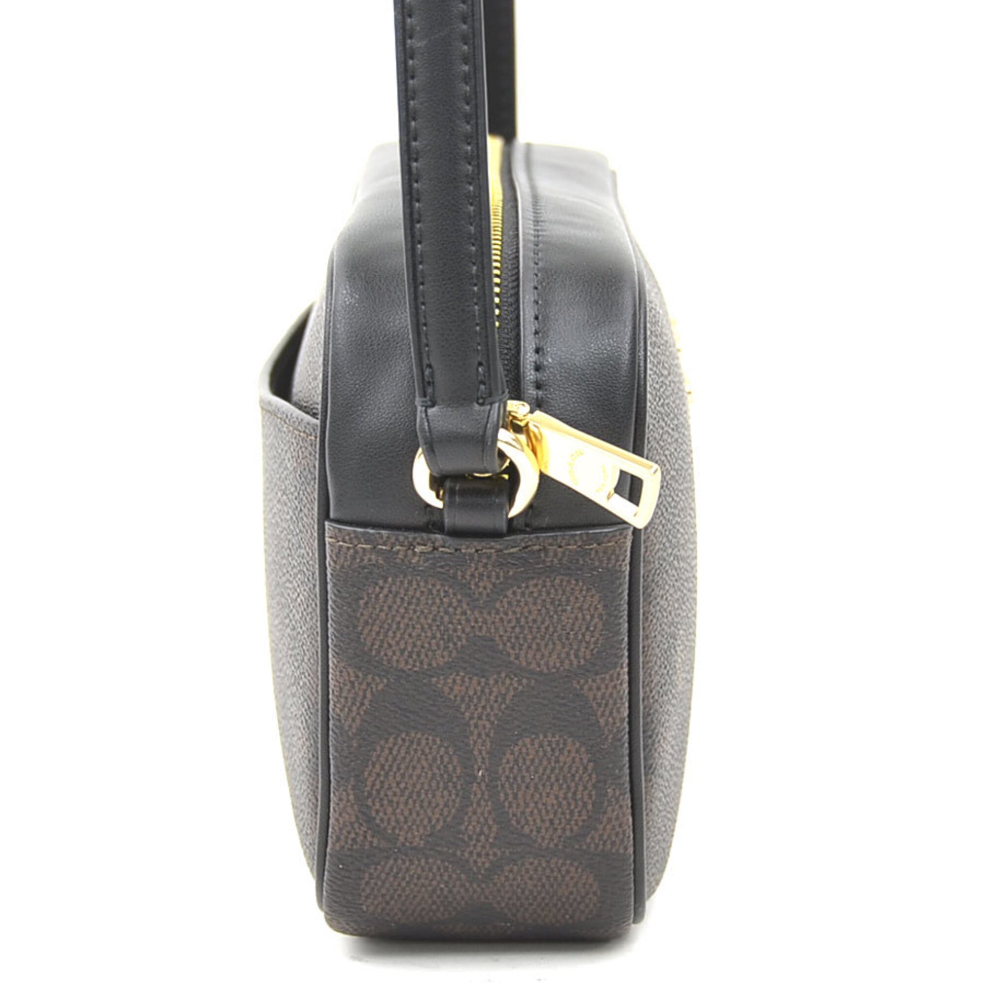 Coach Black Brown Leather Shoulder Bag (Pre-Owned)