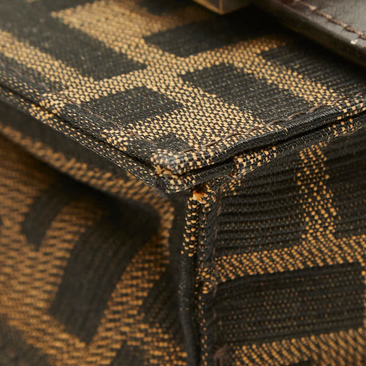 Fendi Brown Canvas Leather Shoulder Bag (Pre-Owned)