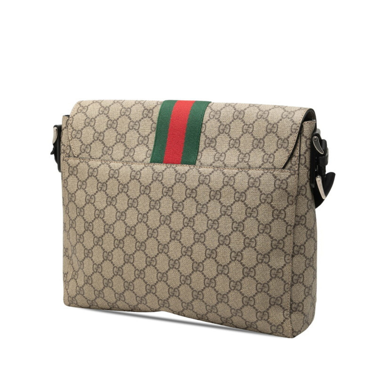 Gucci Sherry Line Beige Pvc Messenger Bag Shoulder Bag (Pre-Owned)