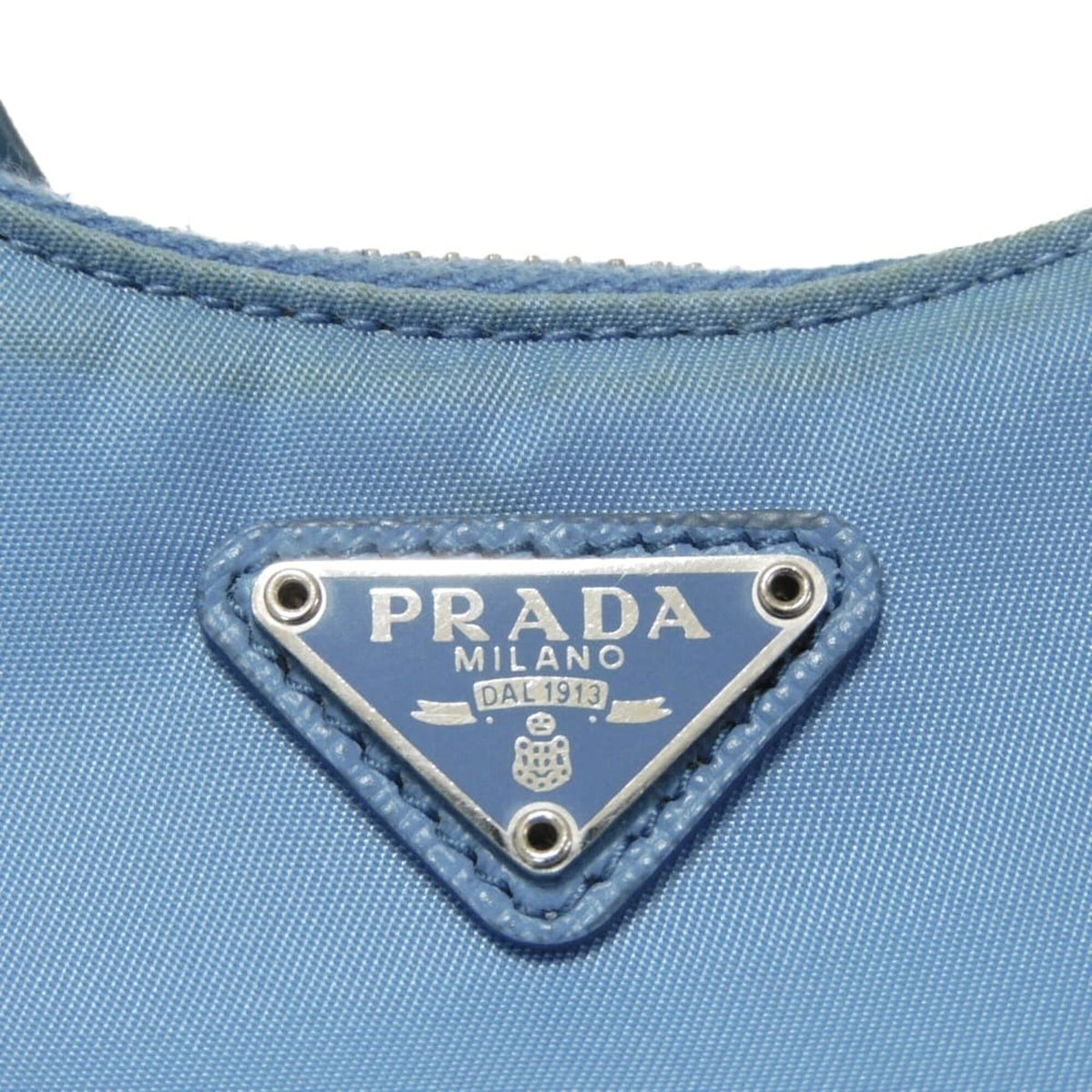 Prada Blue Nylon Pouch Shoulder Bag (Pre-Owned)