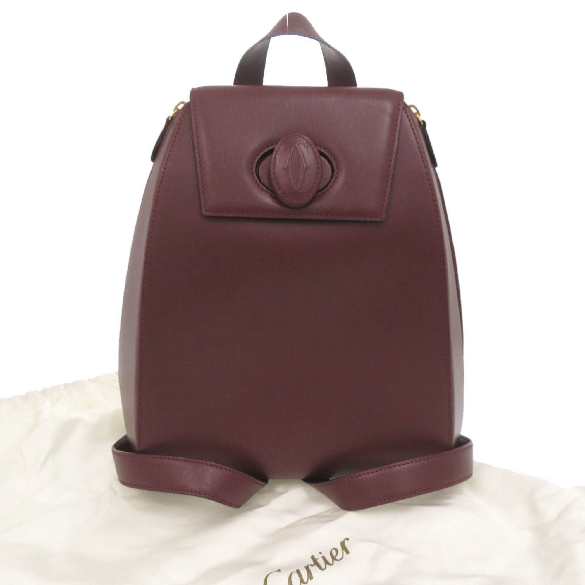 Cartier Bordeaux Leather Backpack (Pre-Owned)