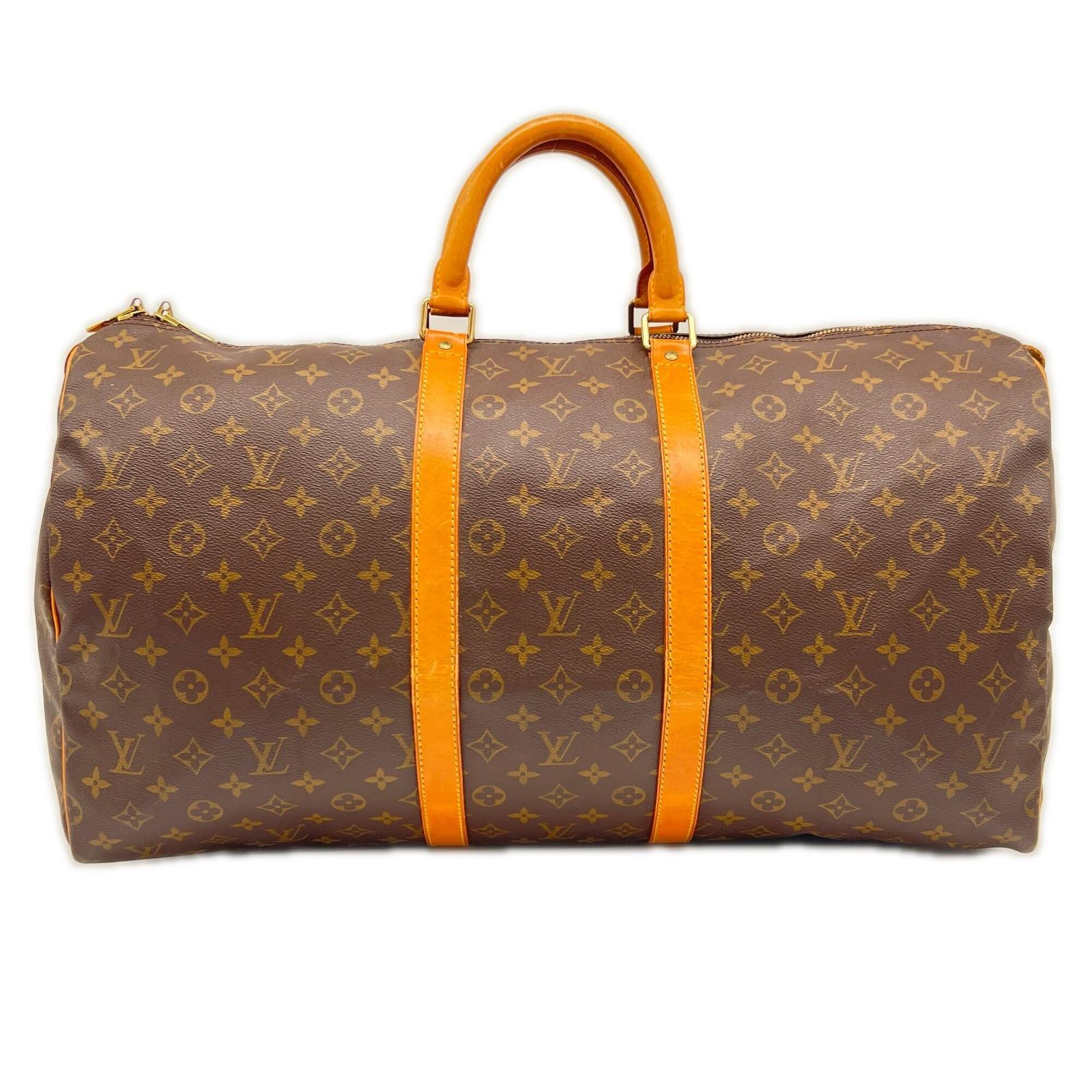 Louis Vuitton Monogram Beige Brown Monogram Boston Bag (Pre-Owned)