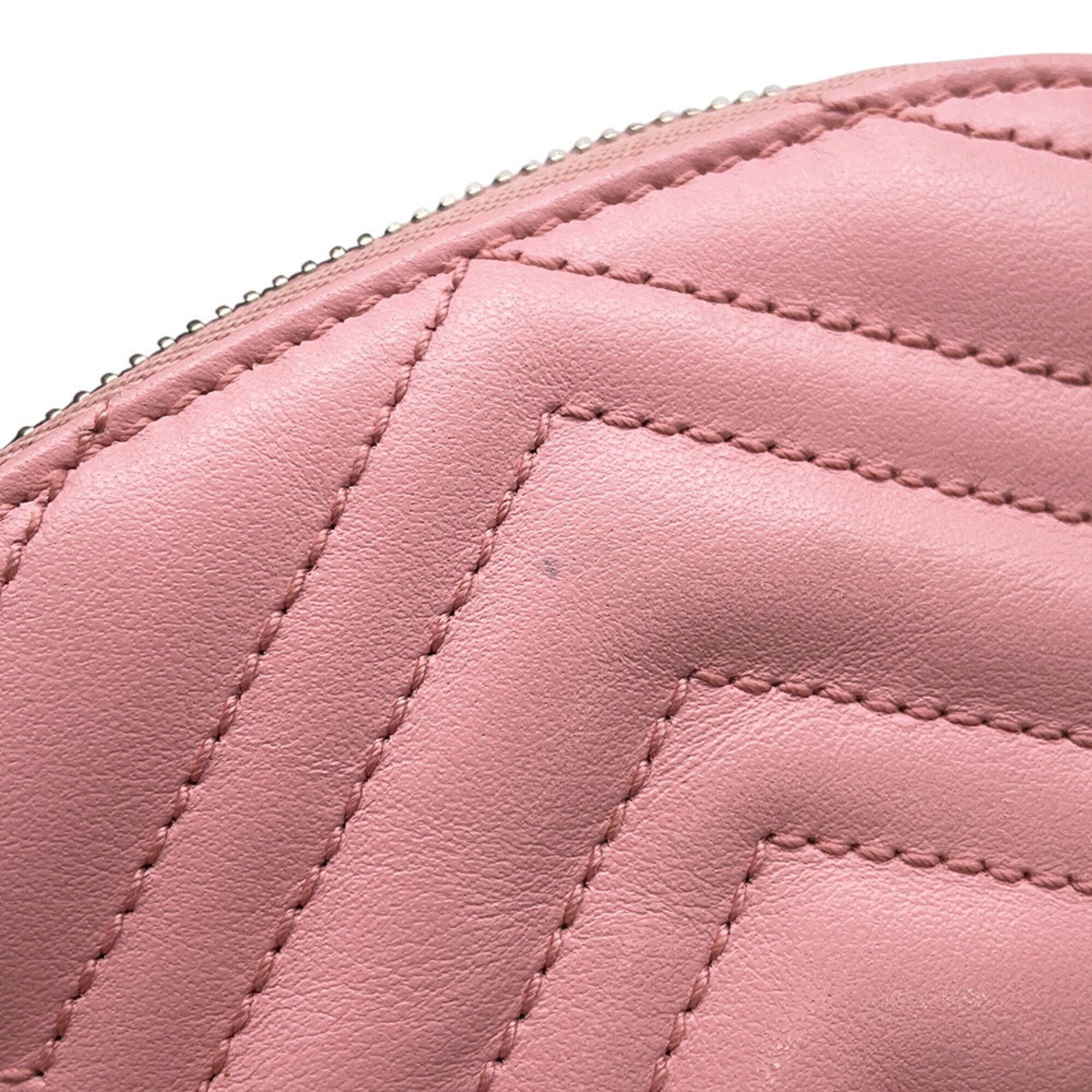 Gucci Gg Marmont Pink Leather Pouch (Pre-Owned)