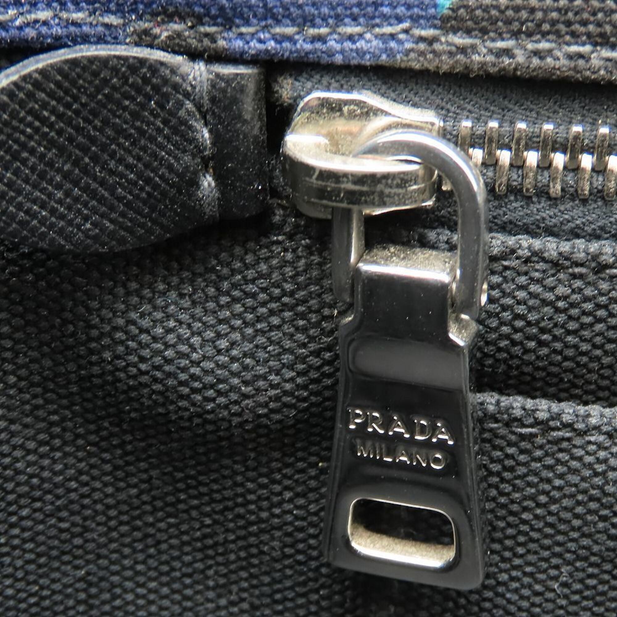 Prada Blue Camouflage Canvas Tote Bag (Pre-Owned)