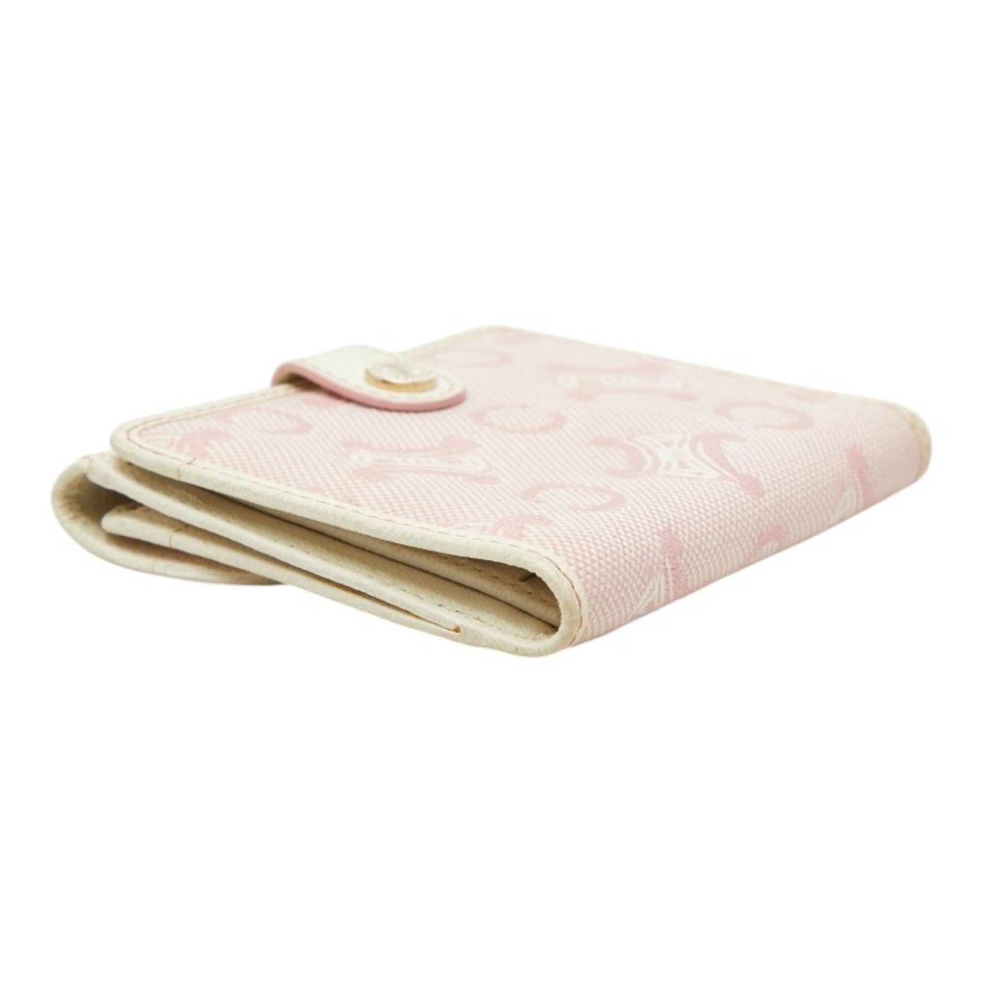 Celine Pink White Canvas Leather Wallet (Bi-Fold) (Pre-Owned)