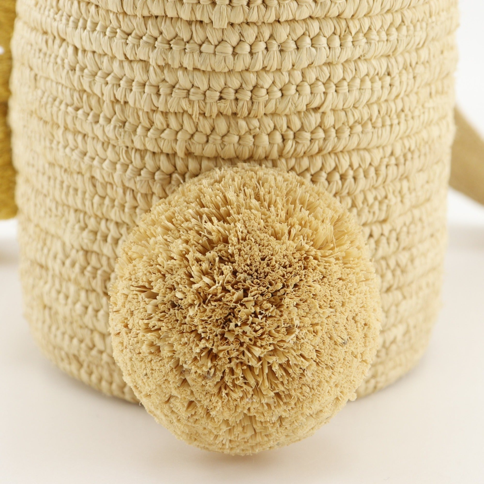 Loewe Beige Yellow Raffia Leather Basket Handbag (Pre-Owned)
