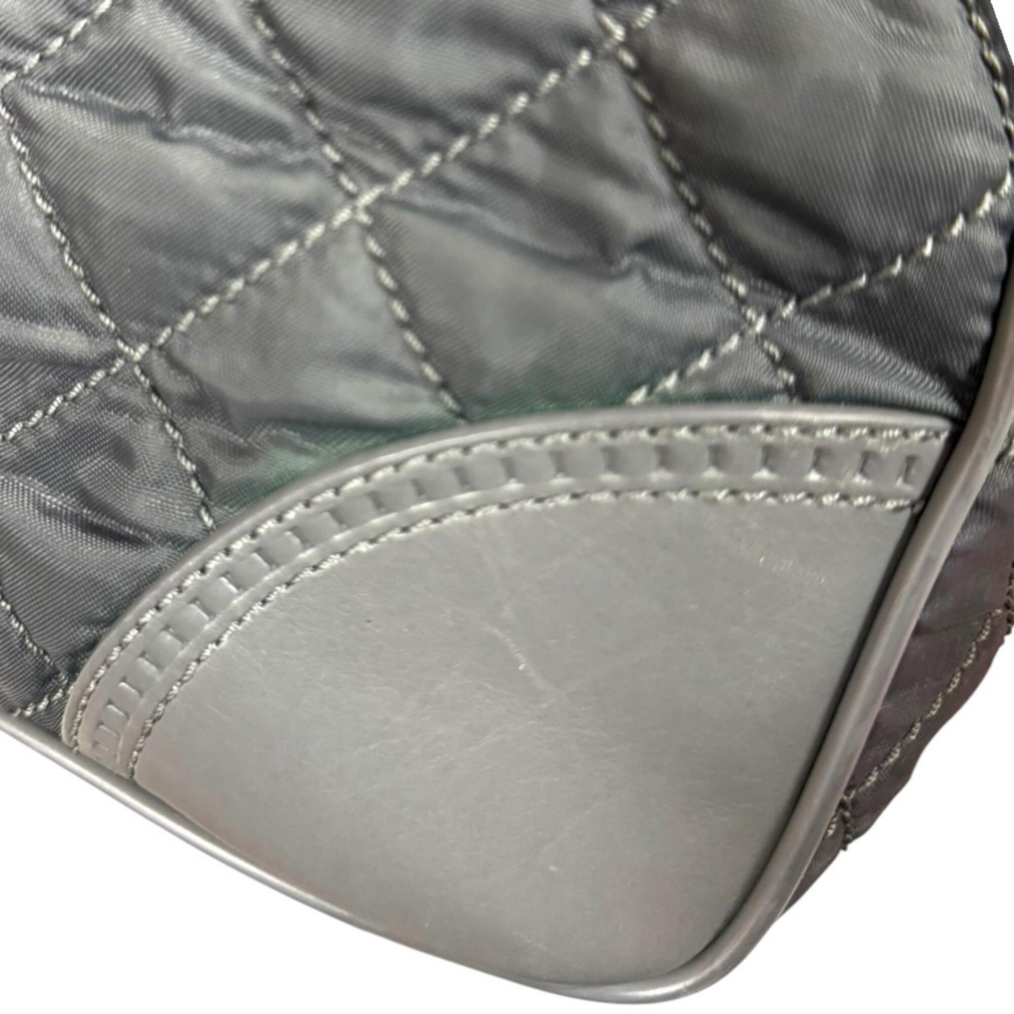 Chanel Gray Nylon Leather Tote Bag (Pre-Owned)