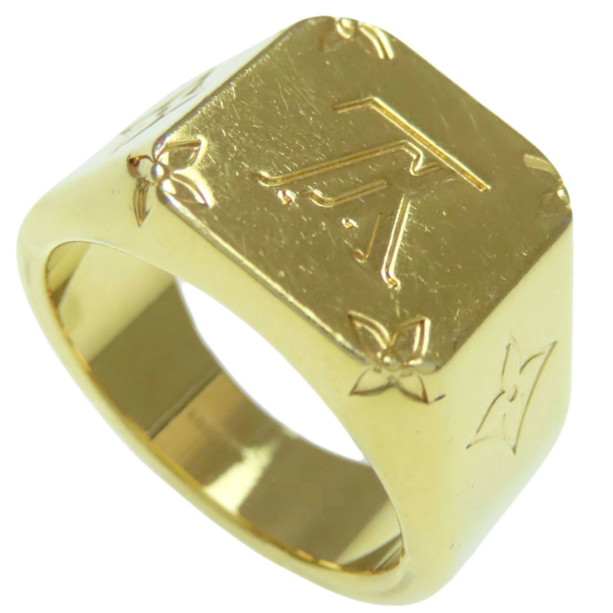 Louis Vuitton Gold Metal Band Ring (Pre-Owned)