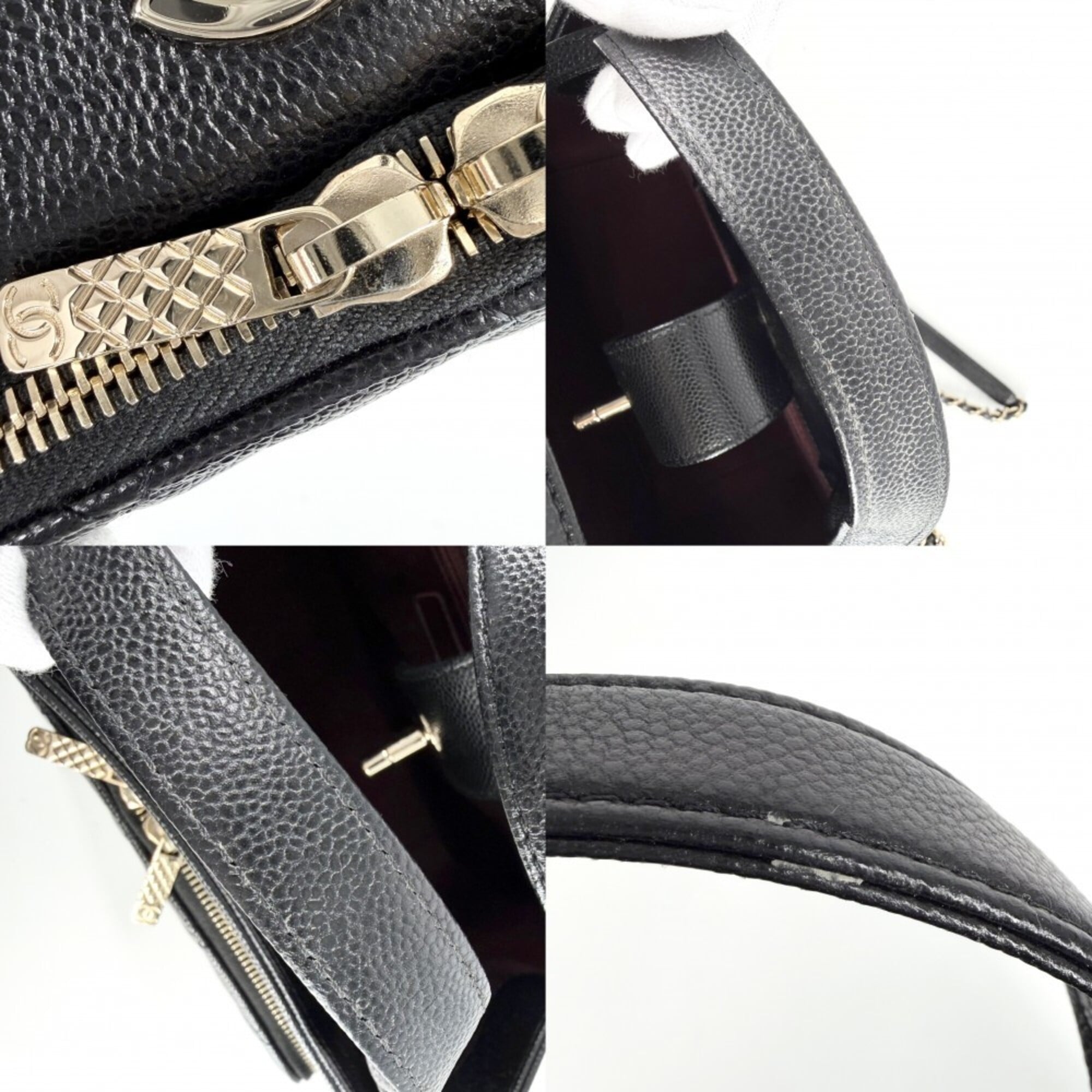 Chanel Matelasse Black Grained Calfskin Handbag Shoulder Bag (Pre-Owned)