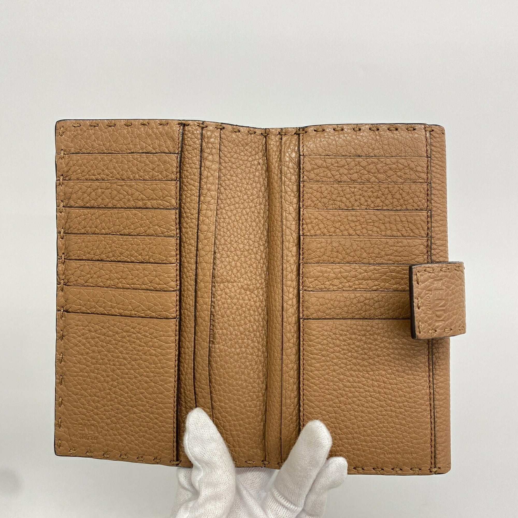 Fendi Brown Leather Long Wallet (Bi-Fold) (Pre-Owned)