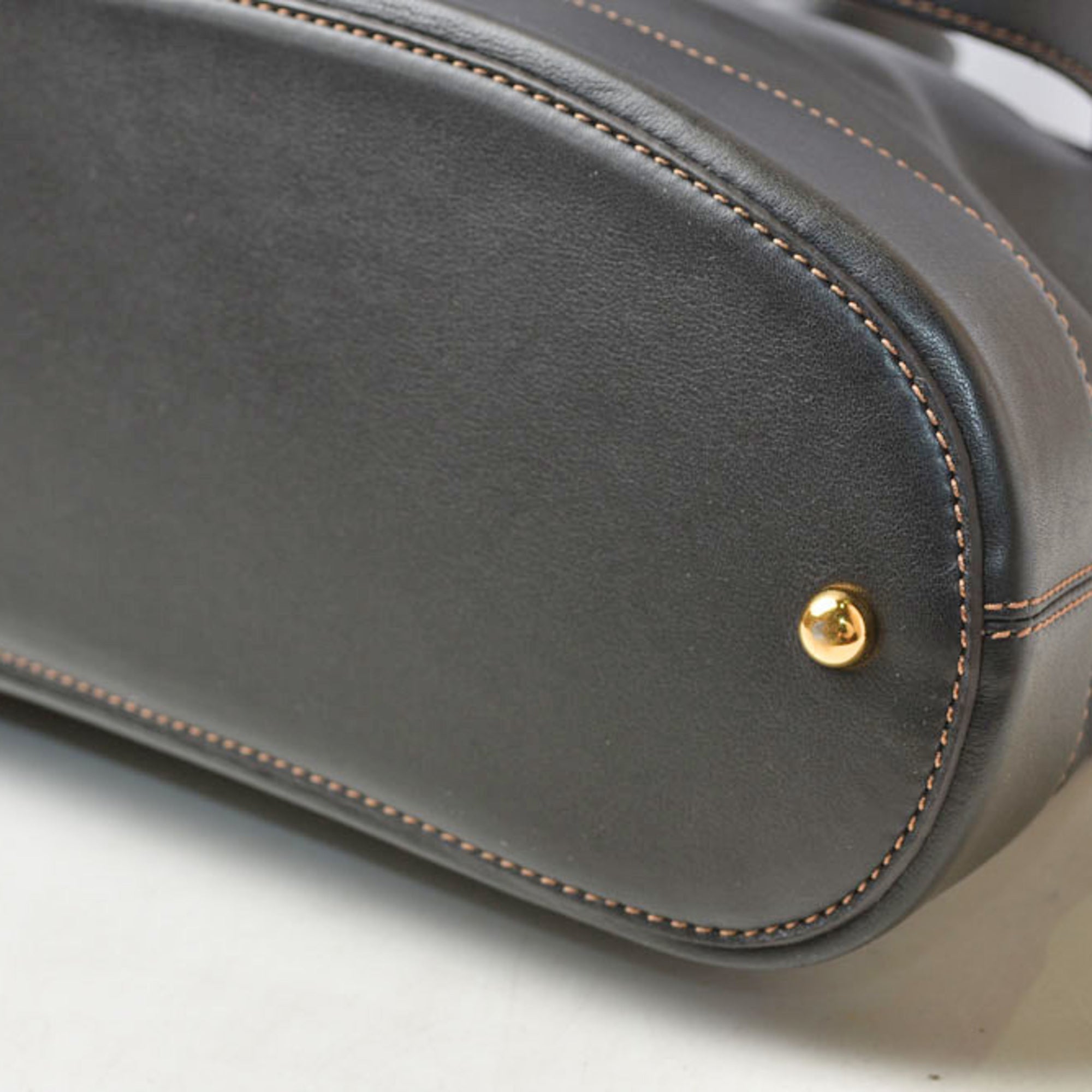 Loewe Dark Brown Leather Pouch Tote Bag (Pre-Owned)