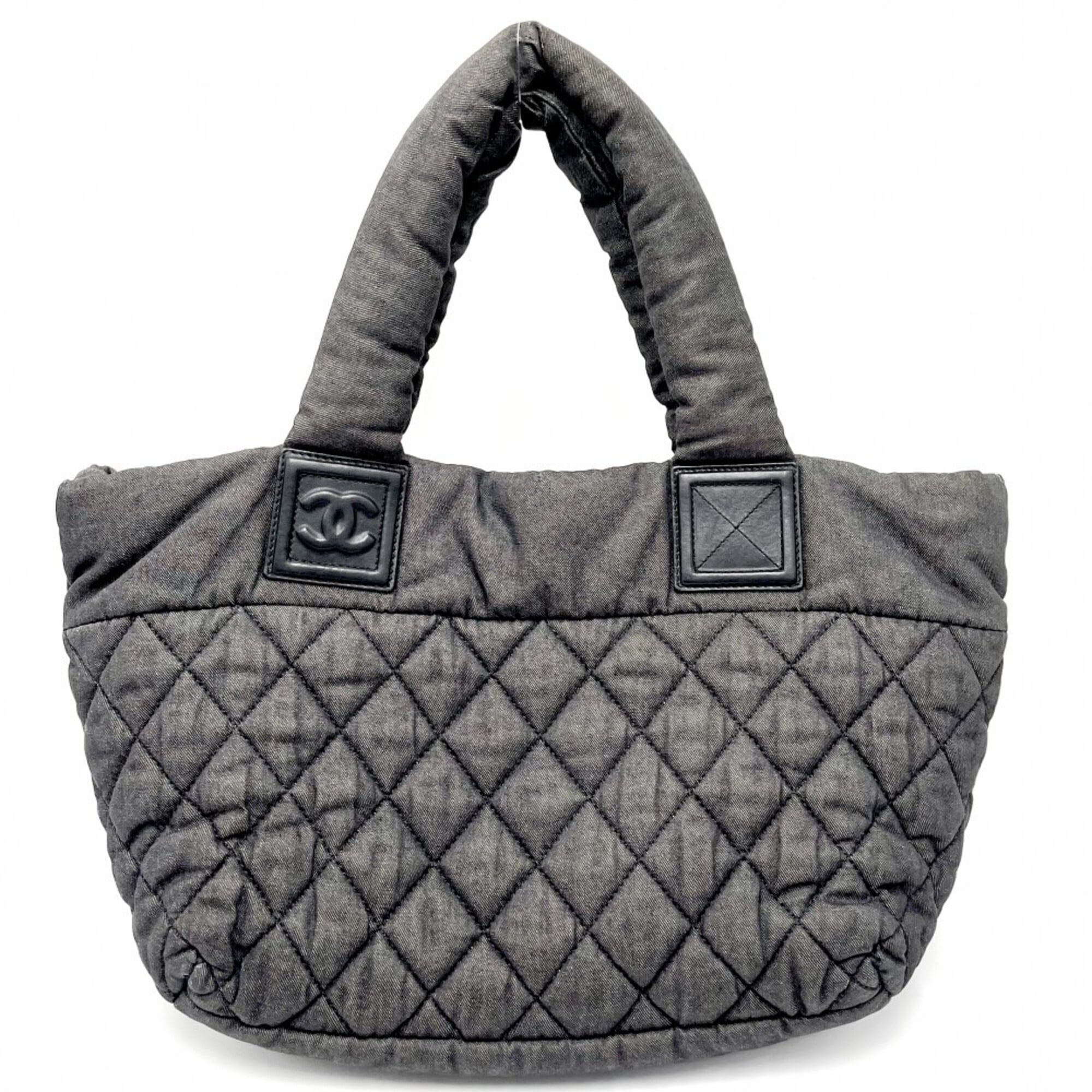 Chanel Bordeaux Gray Canvas Nylon Handbag Tote Bag (Pre-Owned)