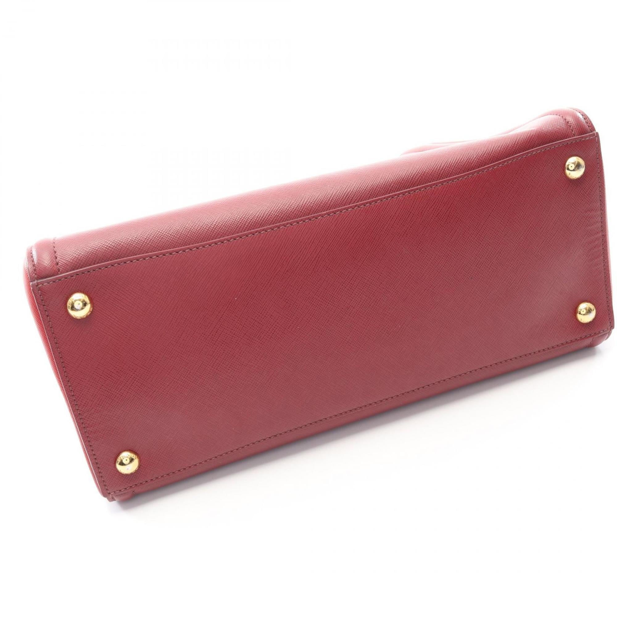 Prada Bordeaux Red Color Leather Handbag (Pre-Owned)