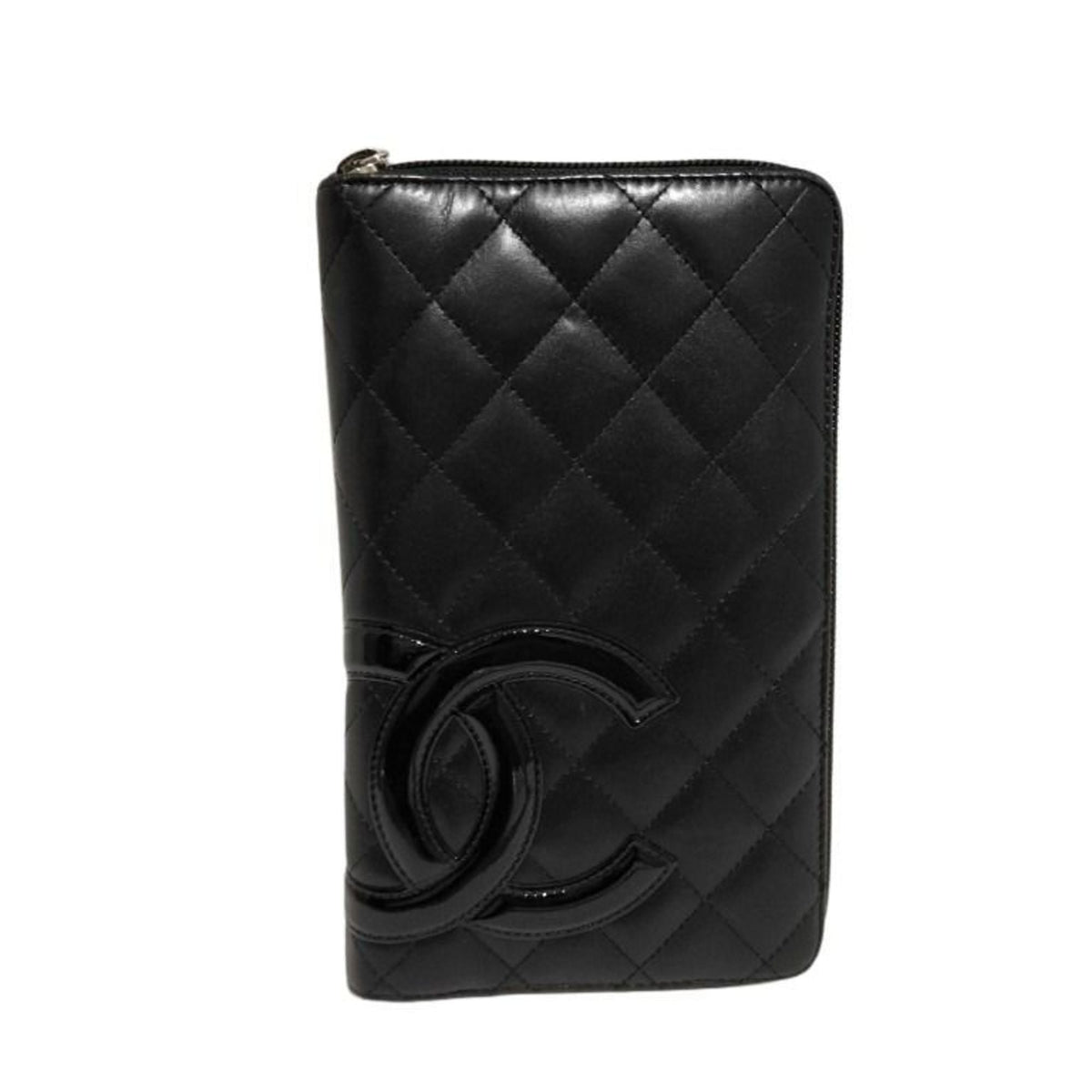 Chanel Black Pink Leather Long Wallet (Bi-Fold) (Pre-Owned)