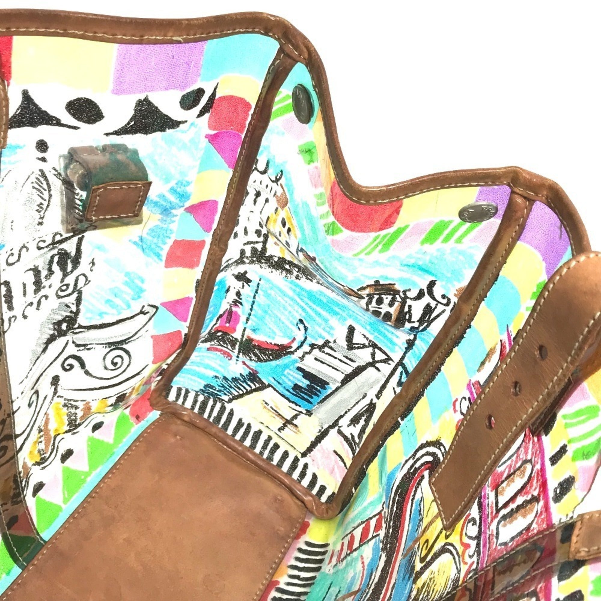 Prada Multi-Color Vinyl Shoulder Bag Tote Bag (Pre-Owned)