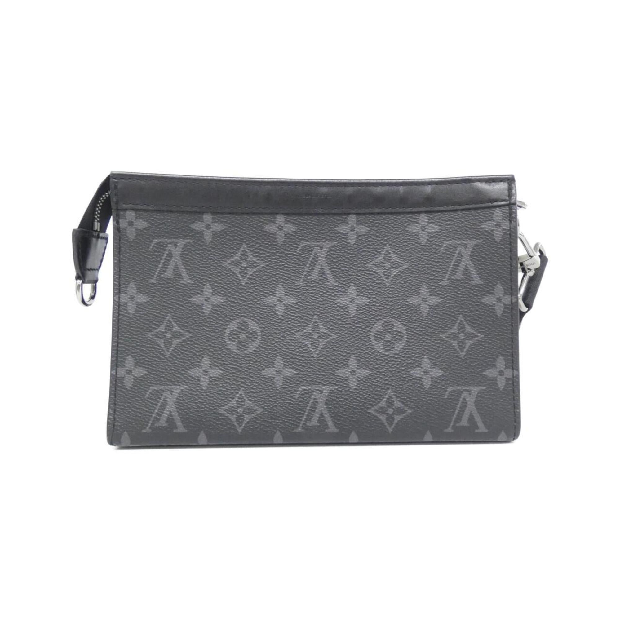 Louis Vuitton Black Gris Coated Canvas Pouch Shoulder Bag (Pre-Owned)