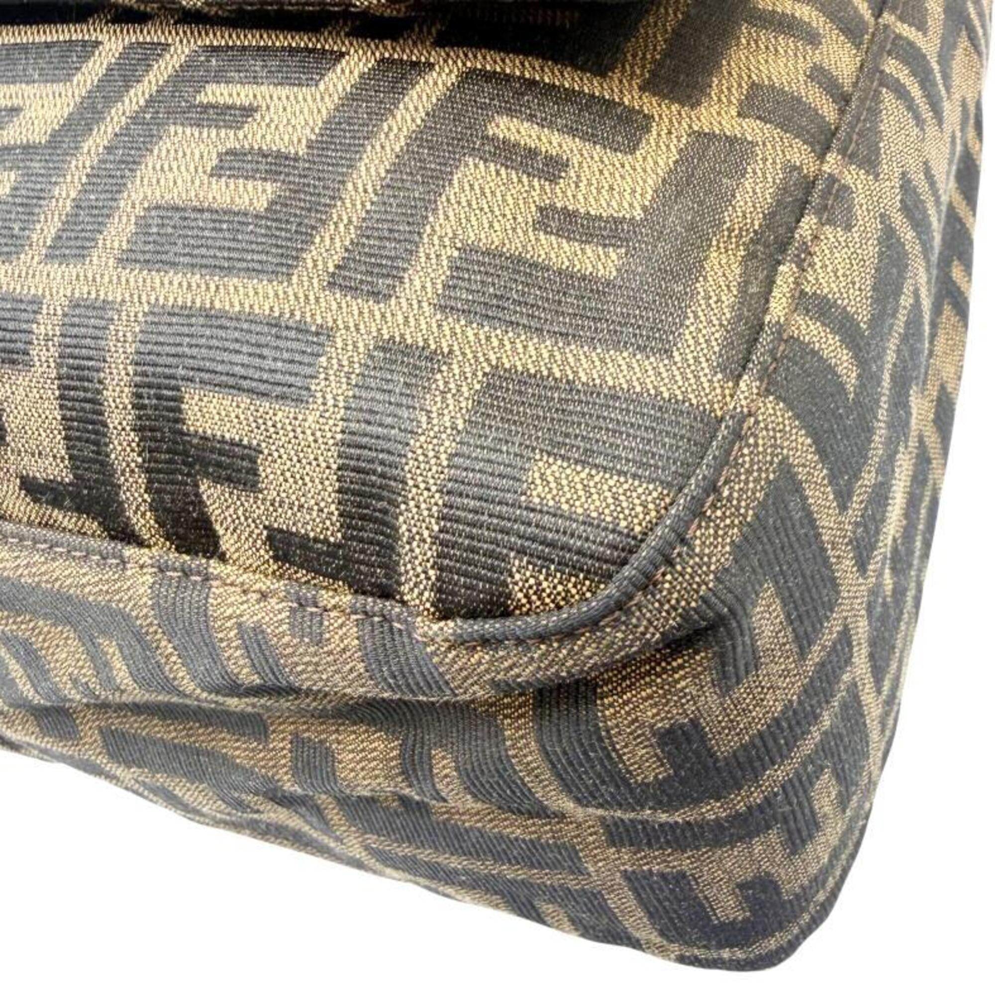 Fendi Brown Canvas Leather Handbag (Pre-Owned)