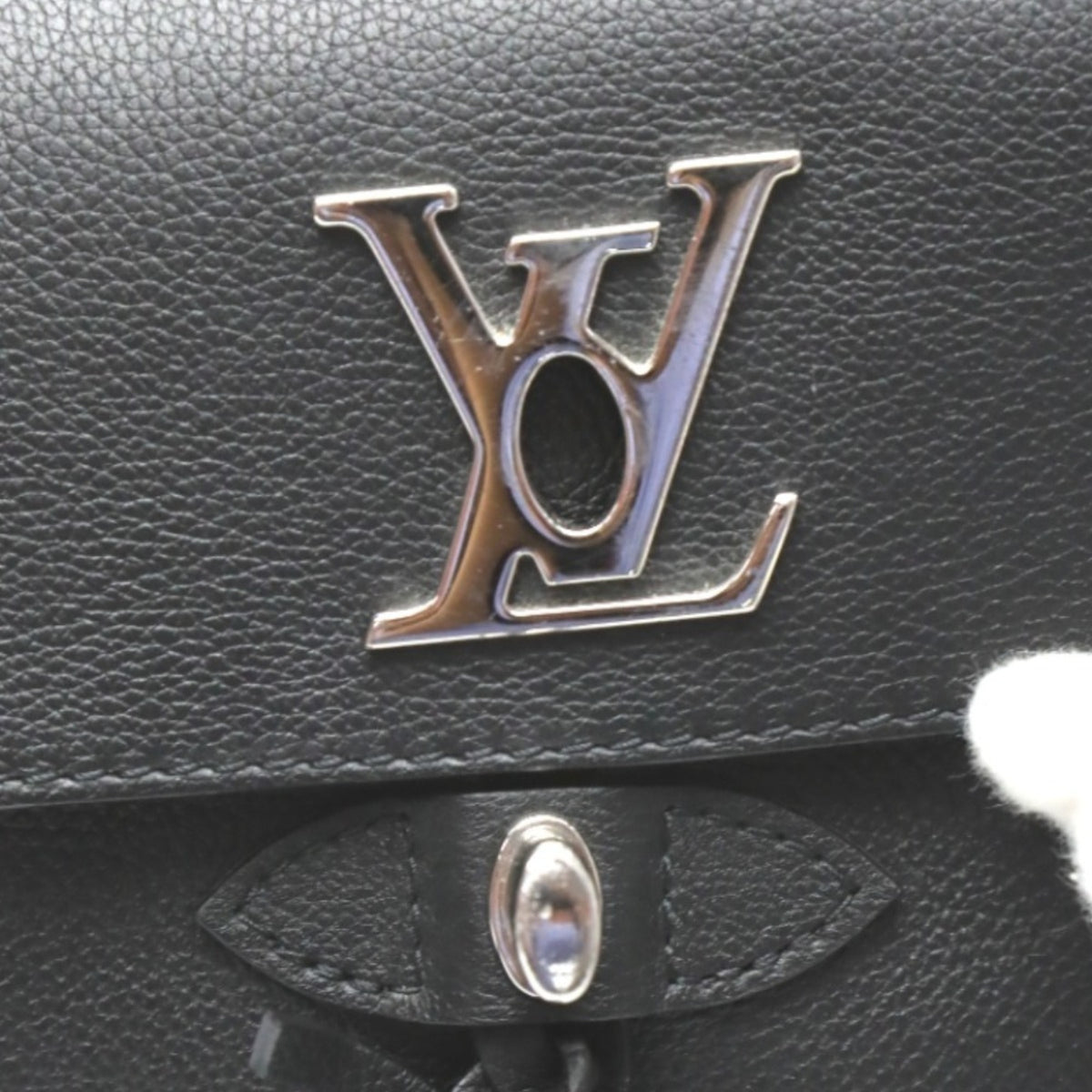 Louis Vuitton Black Noir Leather Backpack (Pre-Owned)