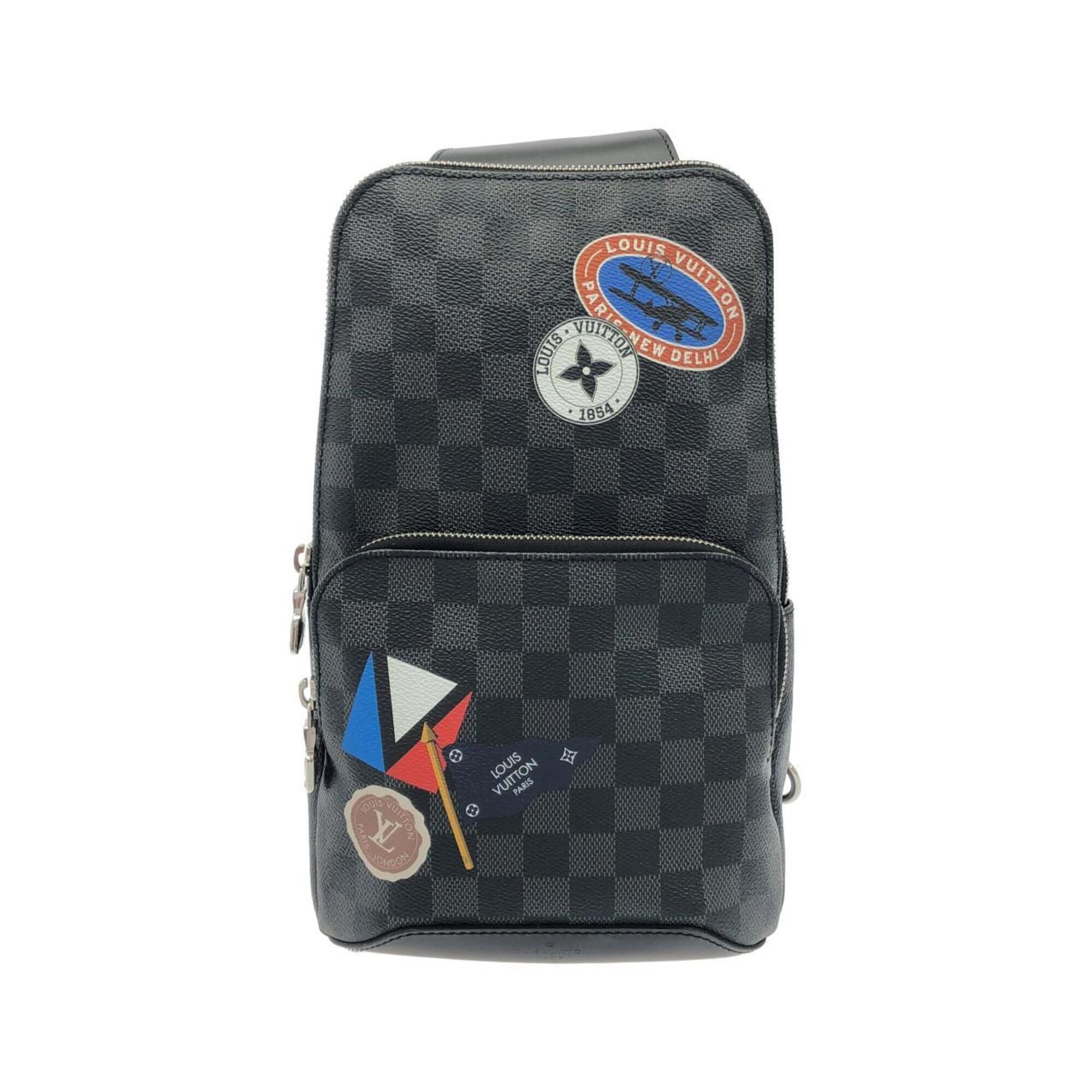 Louis Vuitton Dark Gray Graphite Coated Canvas Shoulder Bag (Pre-Owned)