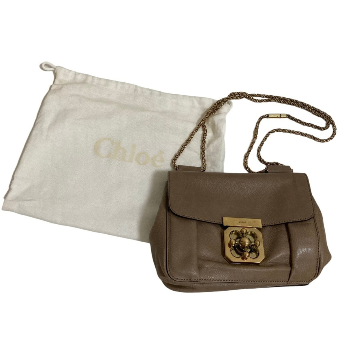 Chloé Grayish Leather Shoulder Bag (Pre-Owned)