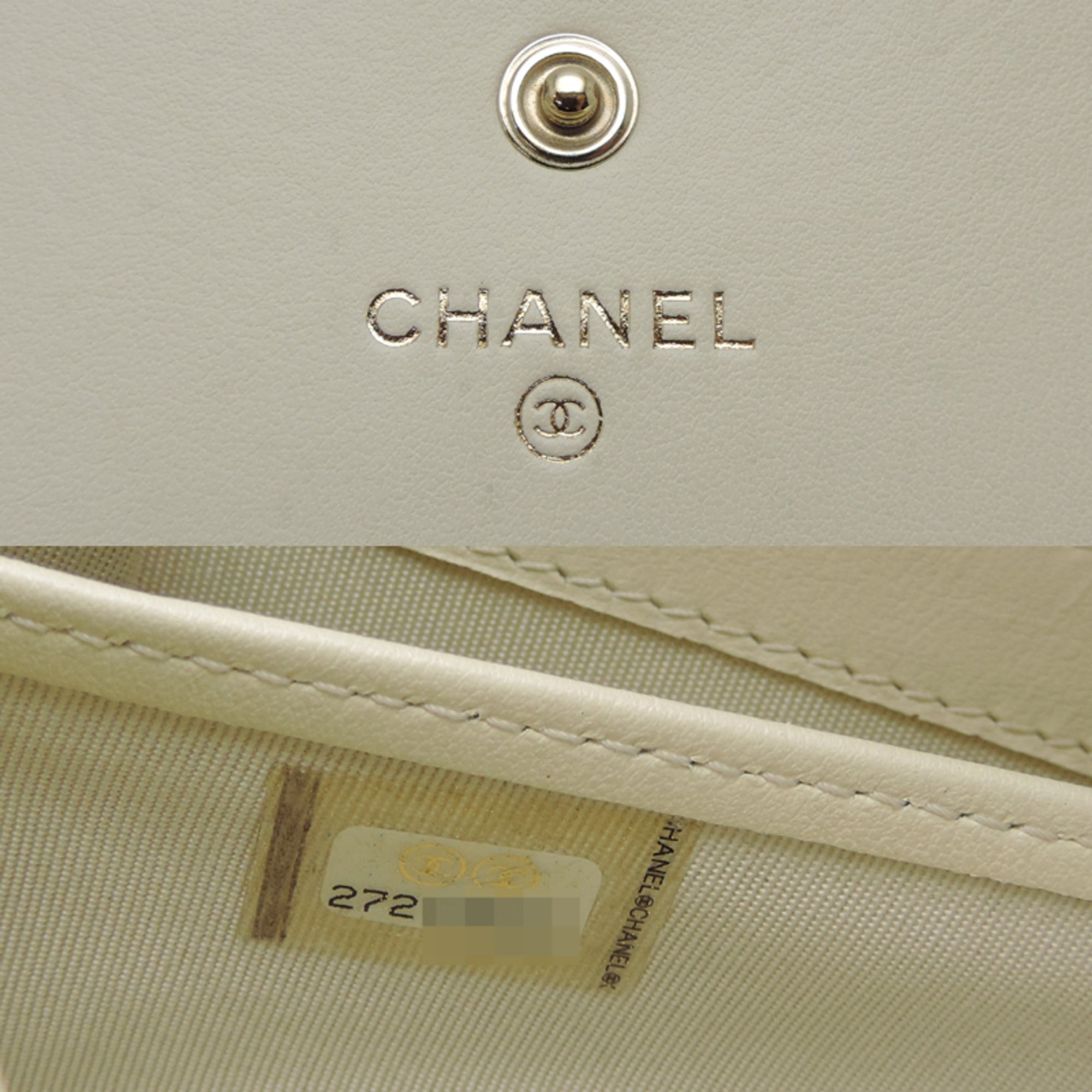 Chanel Beige Tweed Long Wallet (Bi-Fold) (Pre-Owned)