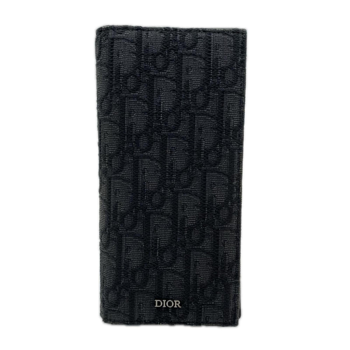 Christian Dior Black Canvas Leather Long Wallet (Bi-Fold) (Pre-Owned)