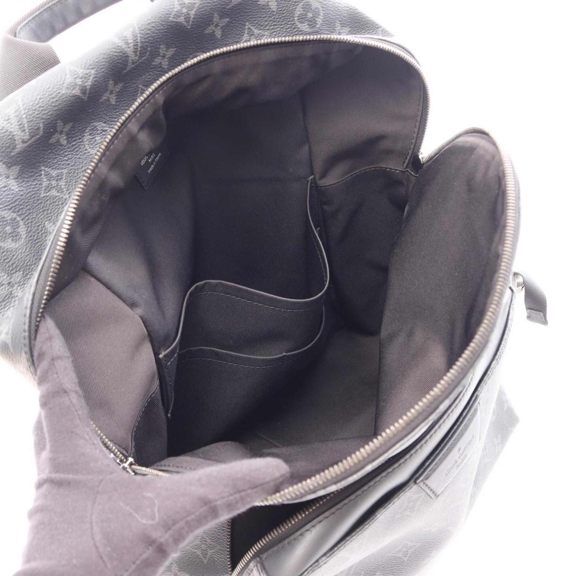 Louis Vuitton Black Coated Canvas Leather Backpack Handbag (Pre-Owned)