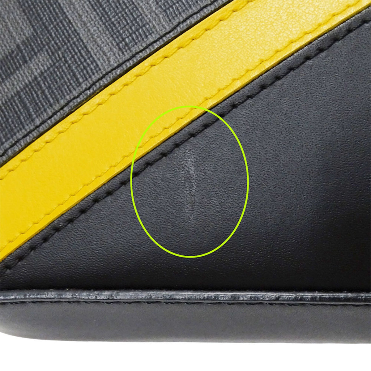 Fendi Black Yellow Leather Pvc Messenger Bag Shoulder Bag (Pre-Owned)