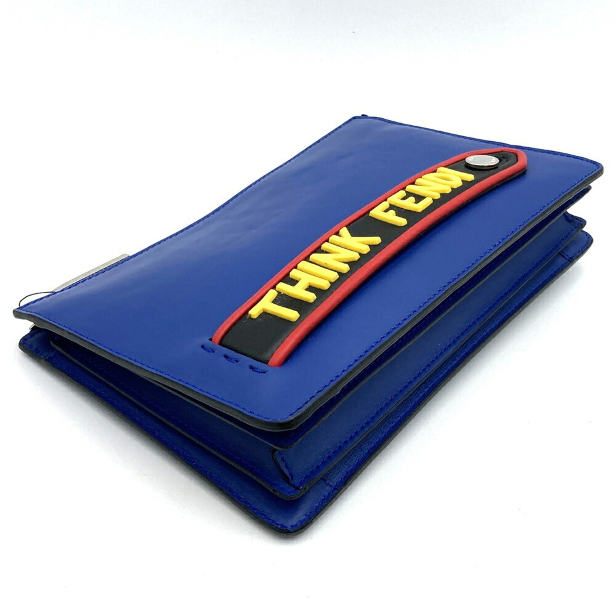 Fendi Blue Leather Clutch Bag Pouch (Pre-Owned)