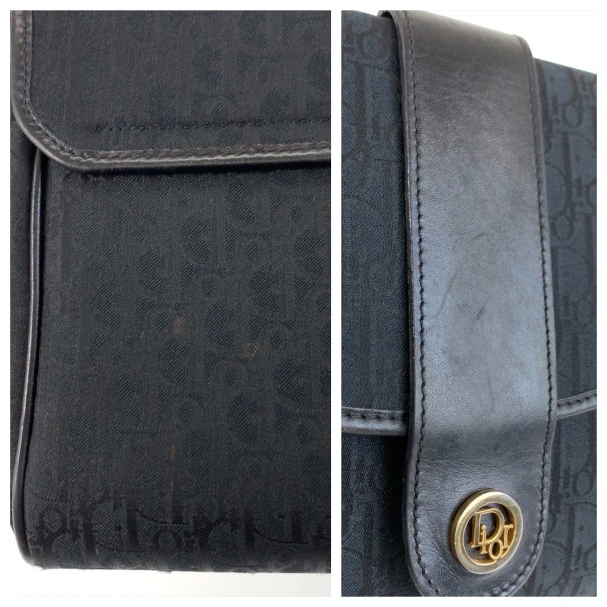 Christian Dior Black Trotter Leather Pochette Shoulder Bag (Pre-Owned)