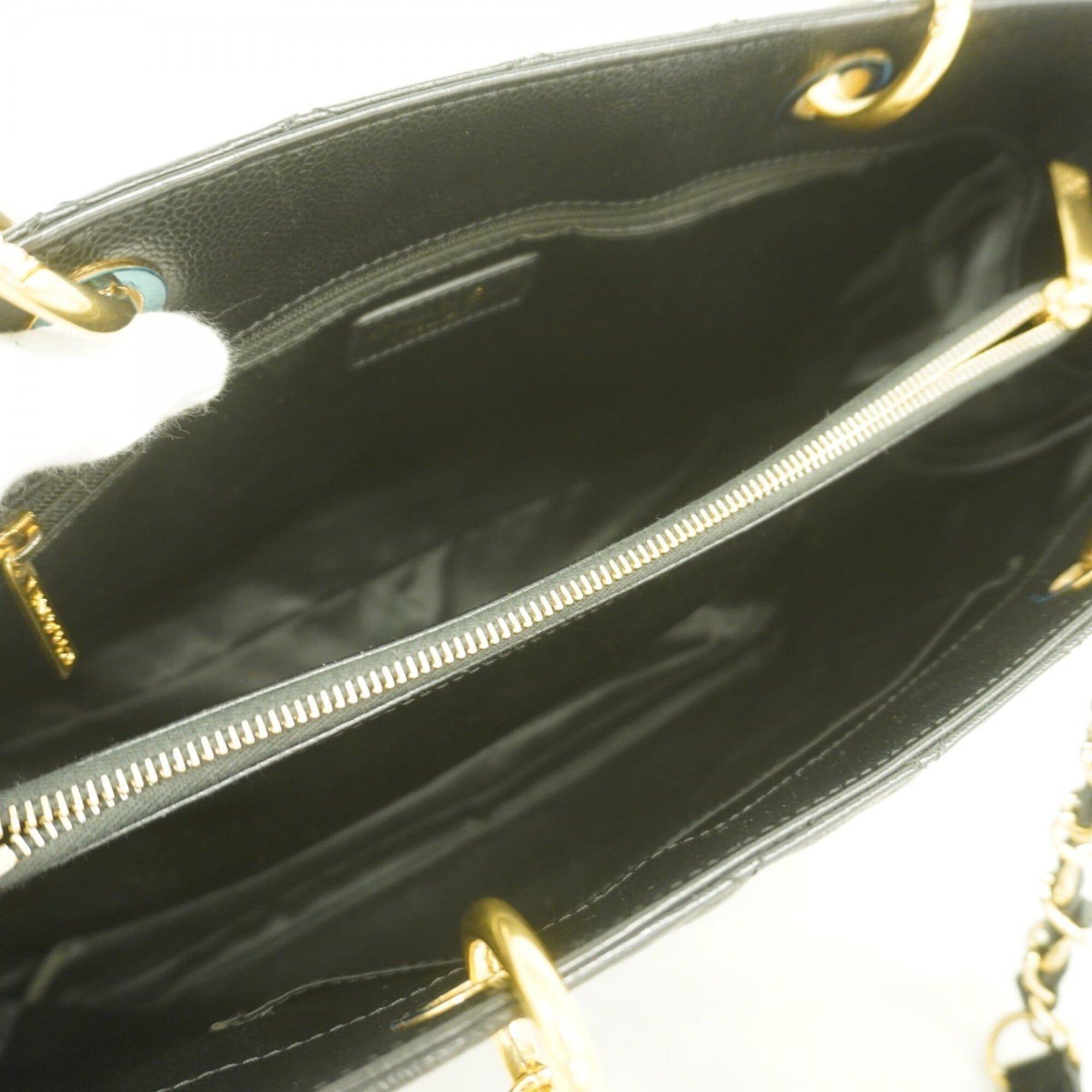 Chanel Black Grained Calfskin Tote Bag (Pre-Owned)