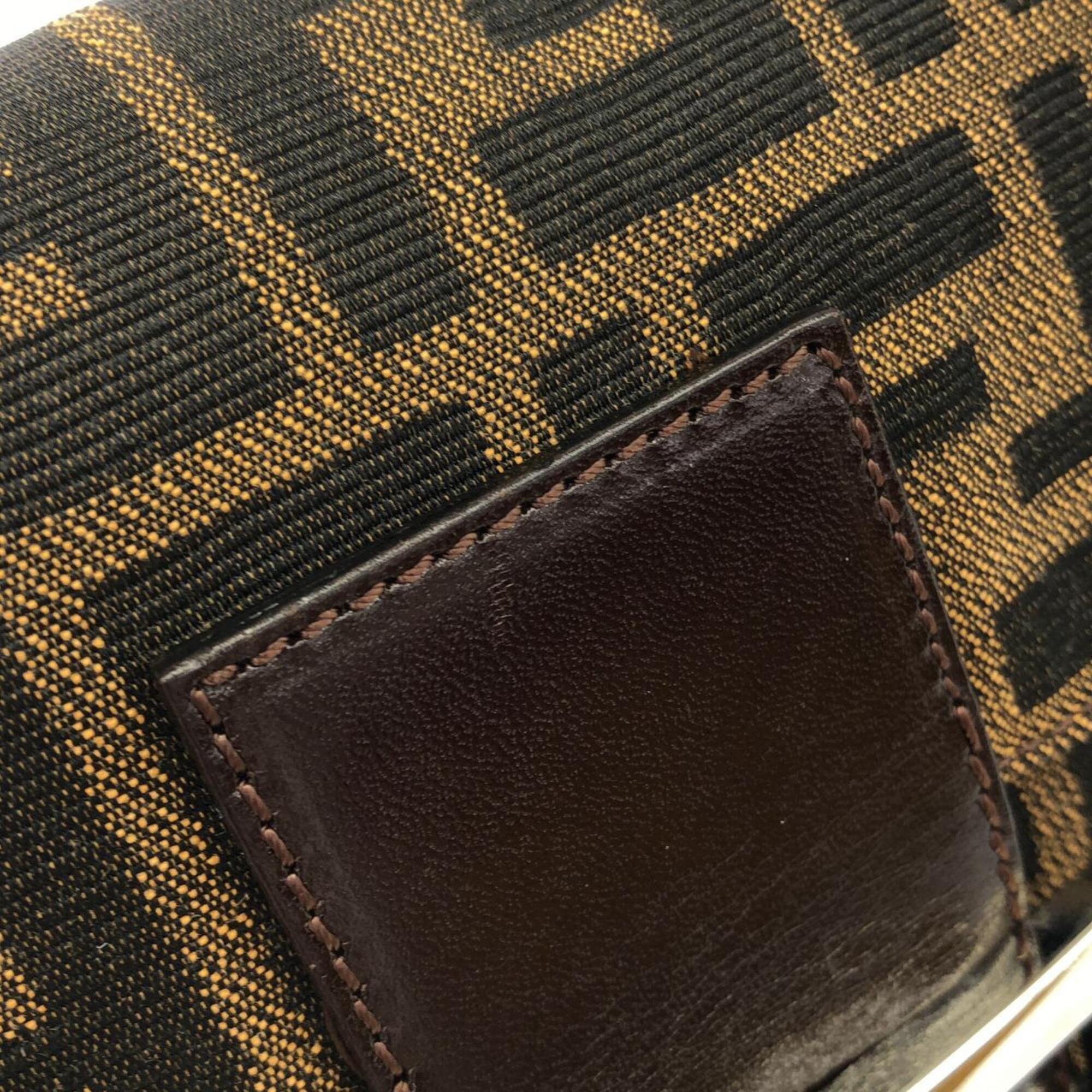 Fendi Brown Canvas Shoulder Bag (Pre-Owned)