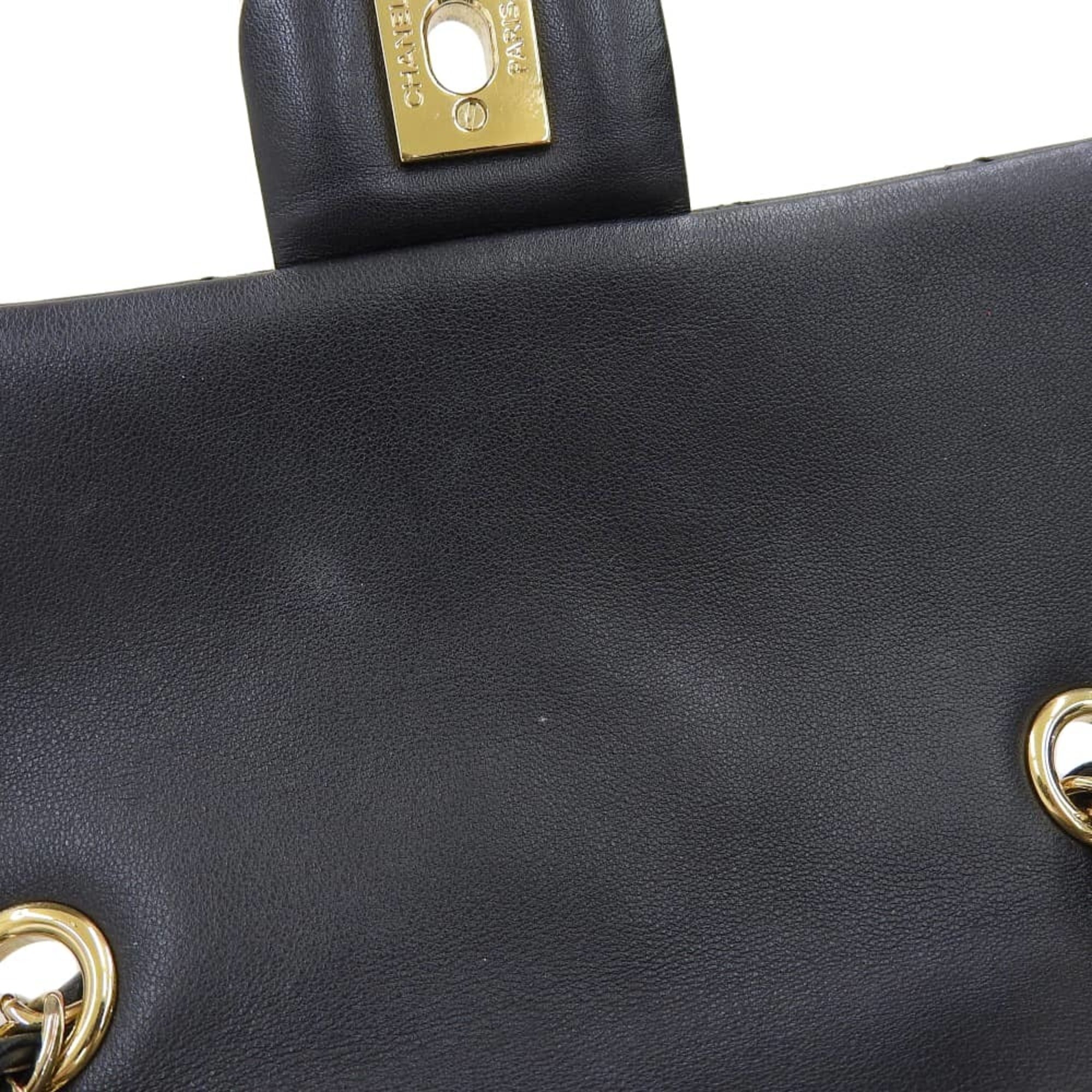 Chanel Matelasse Black Leather Backpack (Pre-Owned)