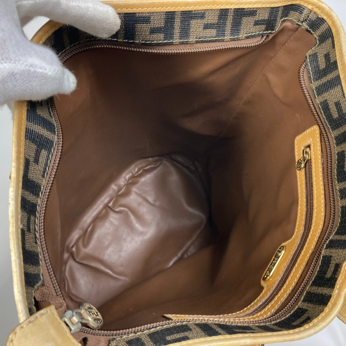 Fendi Zucca Brown Zucca Shoulder Bag Tote Bag (Pre-Owned)