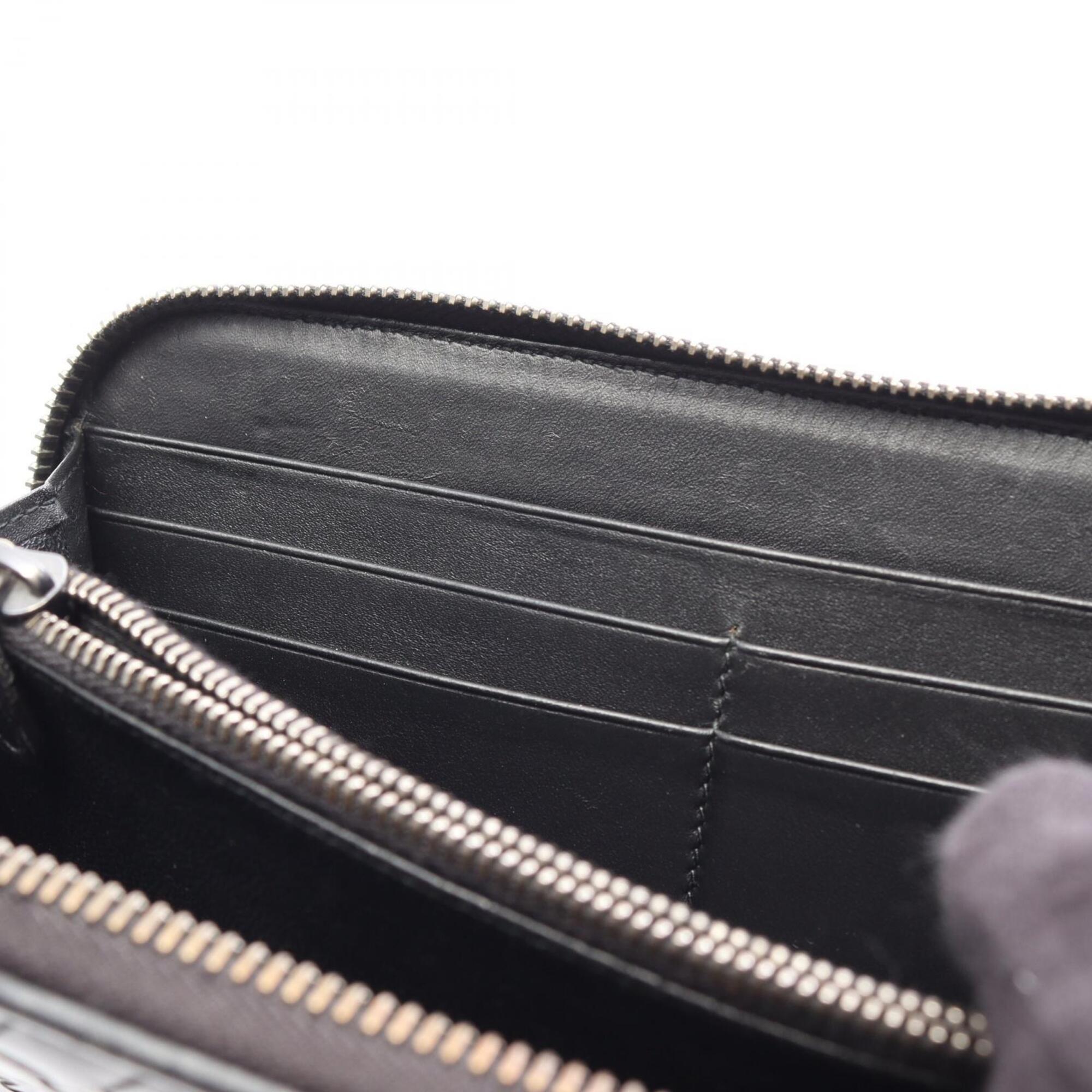 Bottega Veneta Black Leather Long Wallet (Bi-Fold) (Pre-Owned)