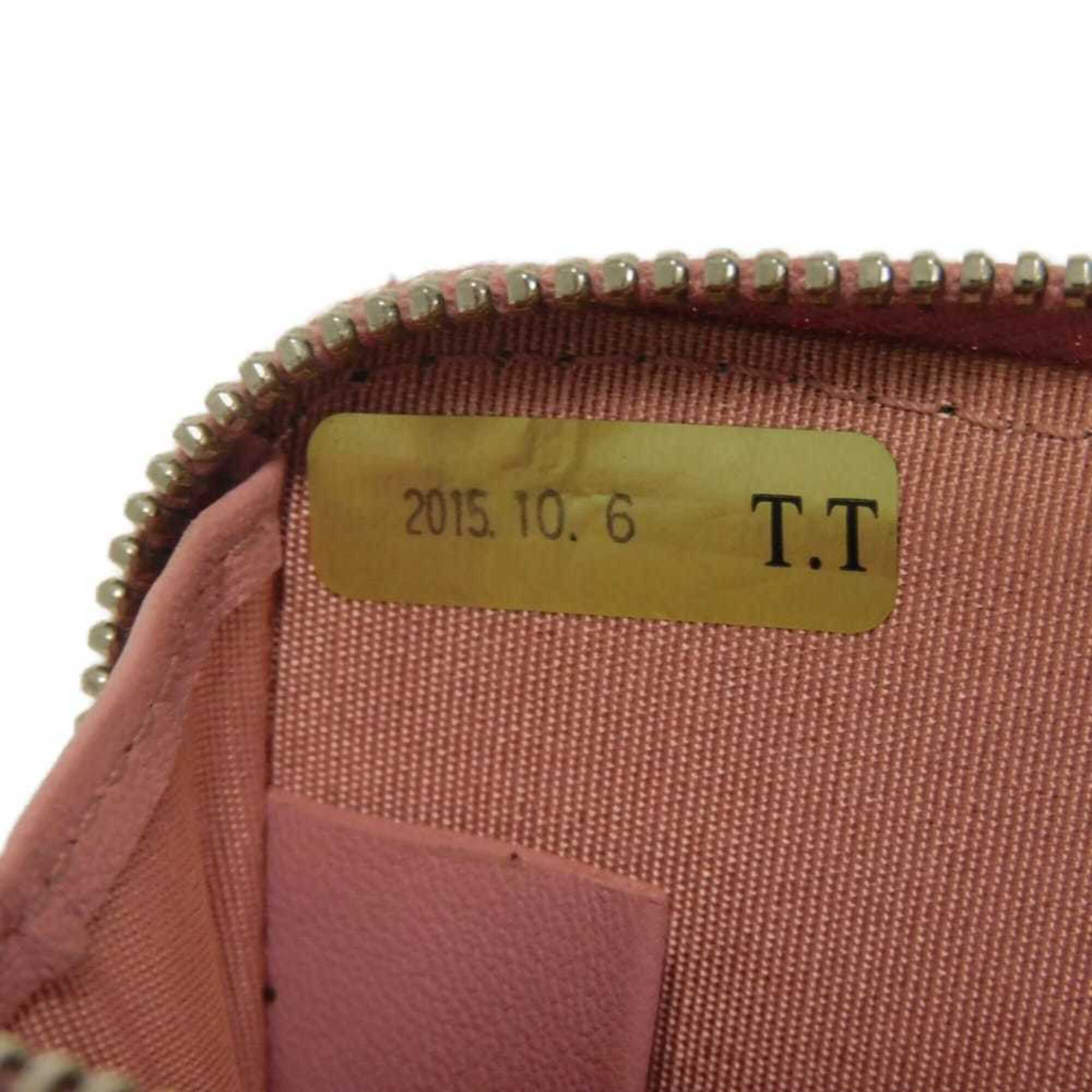 Chanel Camellia Pink Leather Coin Purse/Coin Case (Pre-Owned)
