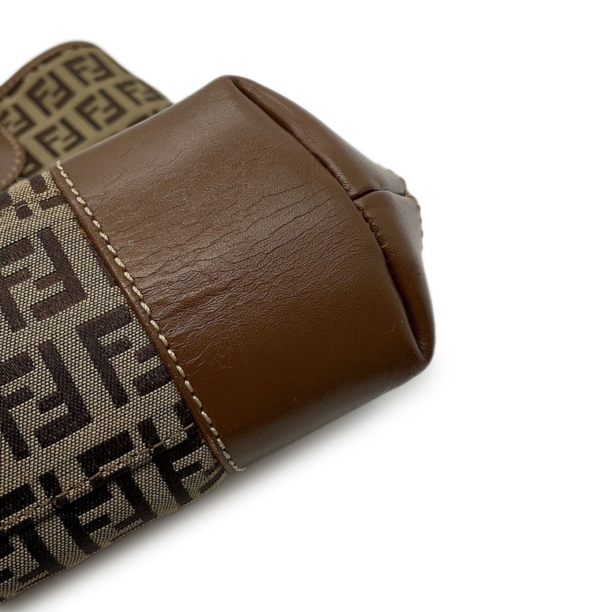 Fendi Khaki Brown Zucchino Handbag Tote Bag (Pre-Owned)