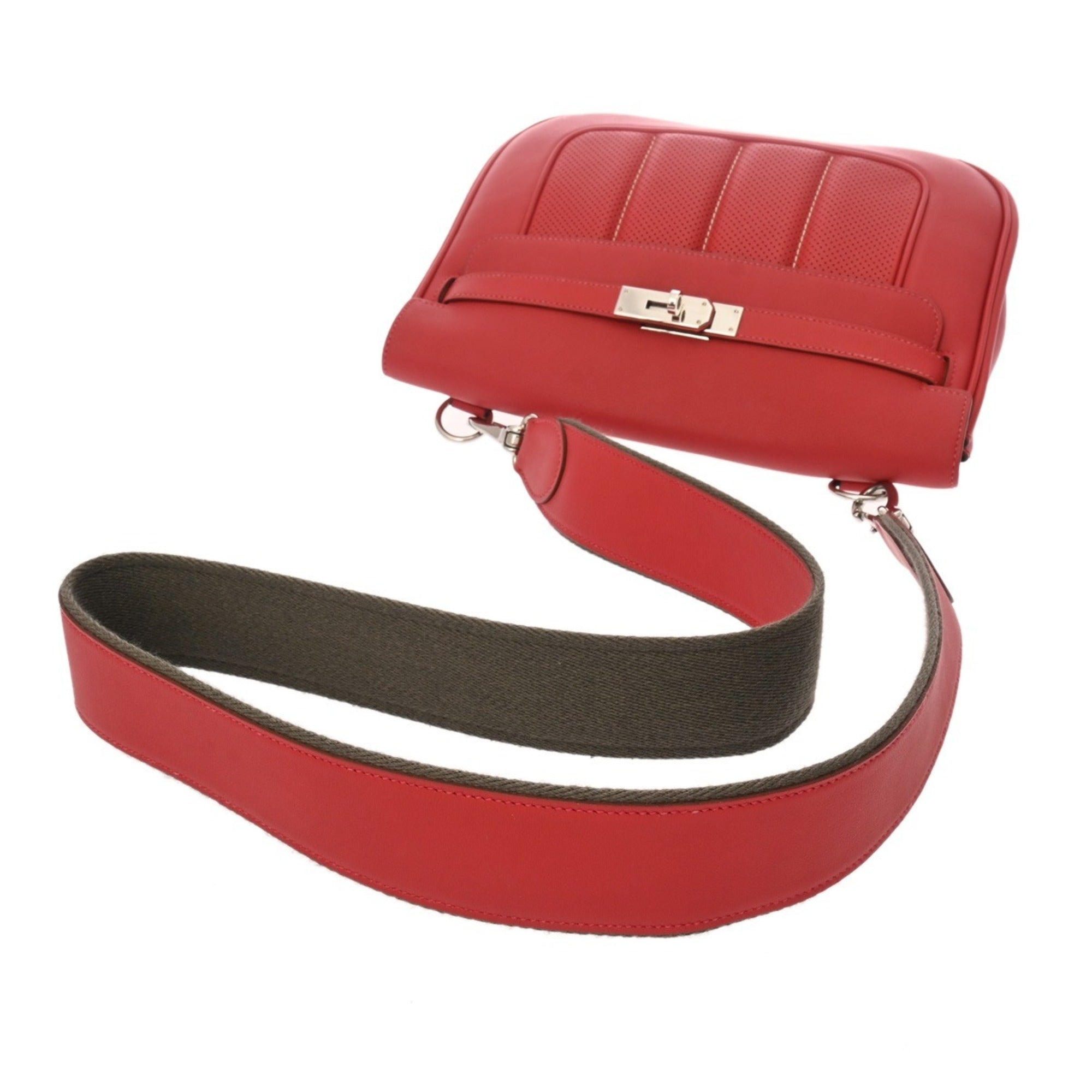 Hermes Rouge Casaque Swift Leather Shoulder Bag (Pre-Owned)